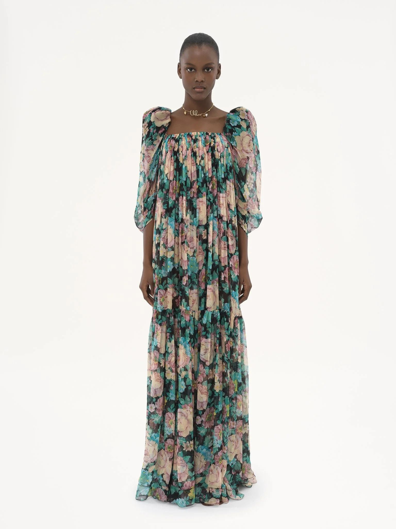 Chloe o1loc1c10226 Maxi Dress in Multicolor Size XS / US 0-2 / IT 36-38 - 2 Thumbnail