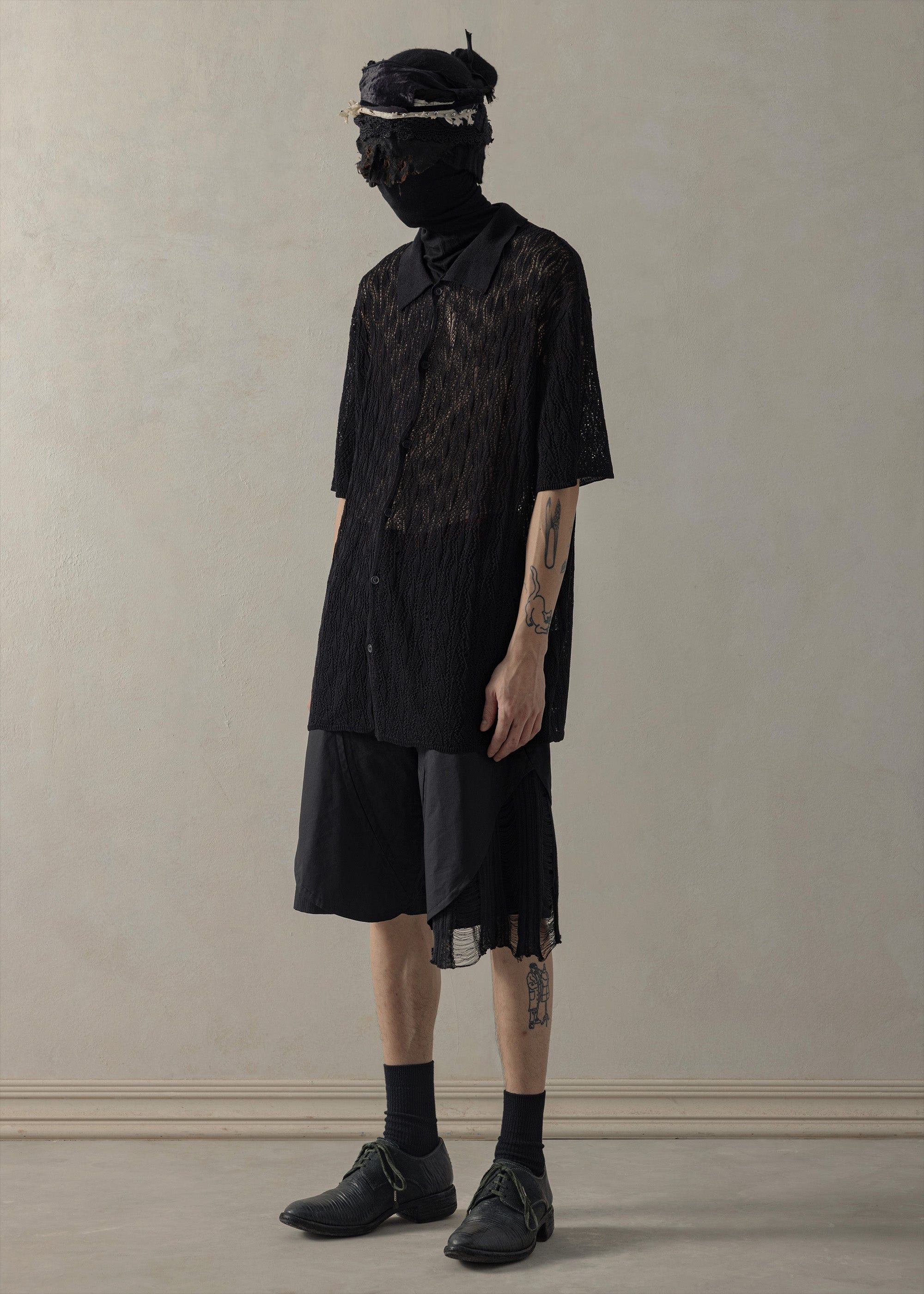 Yohji Yamamoto Professor.e - 24SS Knit Short Shirt Blouse Size US M / EU 48-50 / 2 - 3 Thumbnail