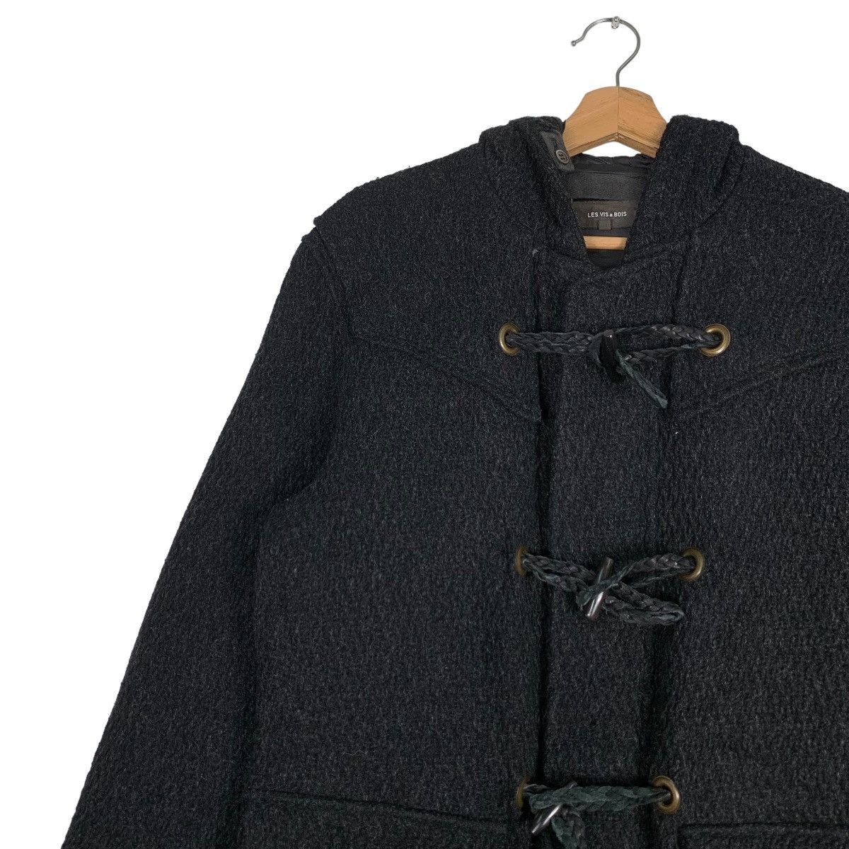 Japanese Brand LES VIS a BOIS Hooded Duffle Coat Wool Overcoat #0378-C17 Size US M / EU 48-50 / 2 - 6 Thumbnail