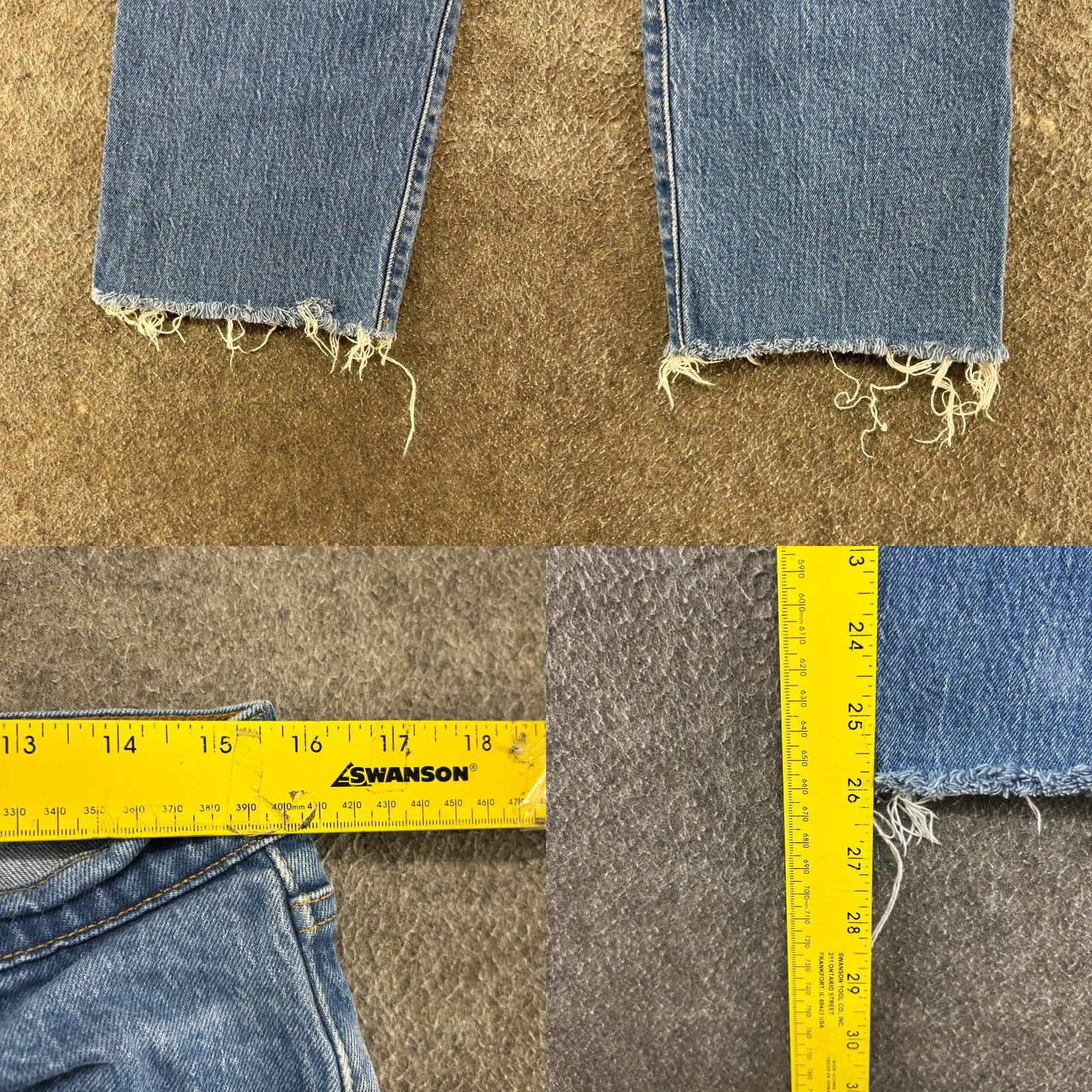 Levi's Levis 501 Jeans Womens 31x26 Blue Straight Leg Regular Medium Wash Distressed Vintage No N/A Size 24" / US 00 / IT 34 - 9 Thumbnail