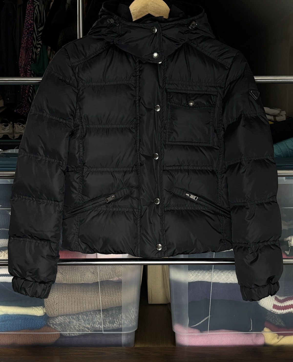 Prada Prada Black Down Puffer Jacket Size XS / US 0-2 / IT 36-38 - 1 Thumbnail