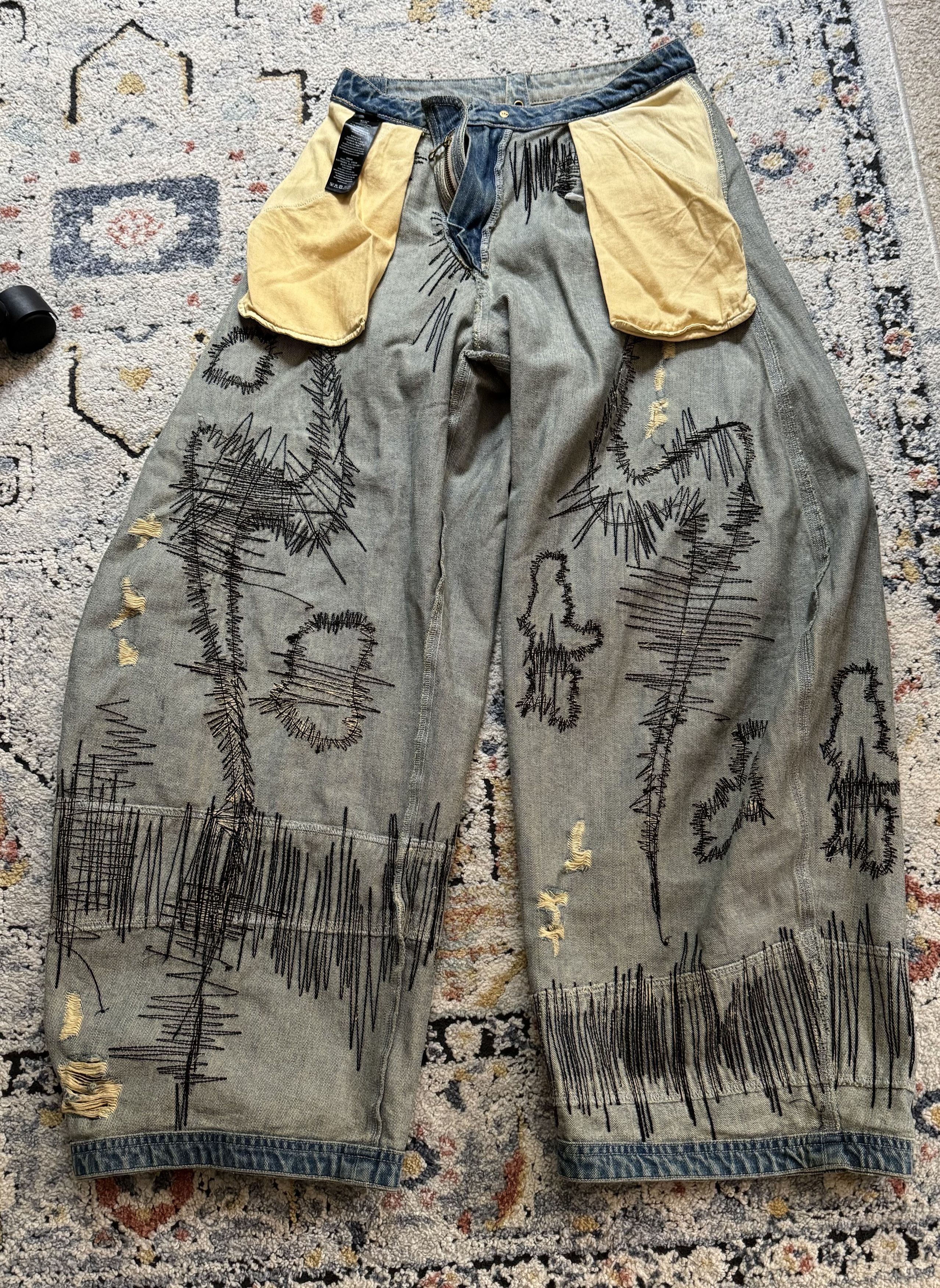 Other Personsoul Stain Embroidery Curved Jeans Size US 27 - 4 Thumbnail