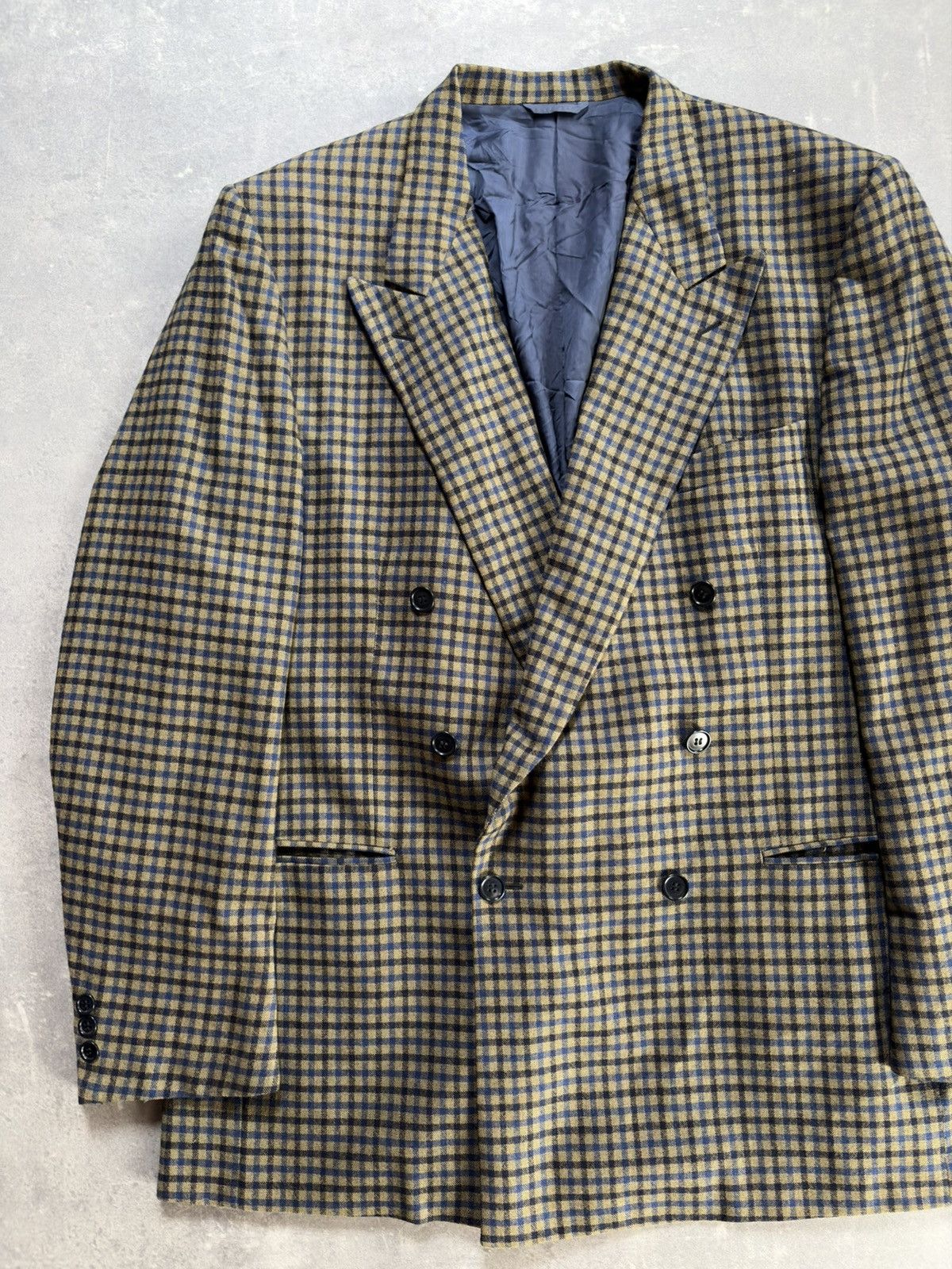 Cerruti 1881 Cerruti 1881 Pure 100% Cashmere Double Breasted Plaid Blazer Size 46R - 3 Thumbnail