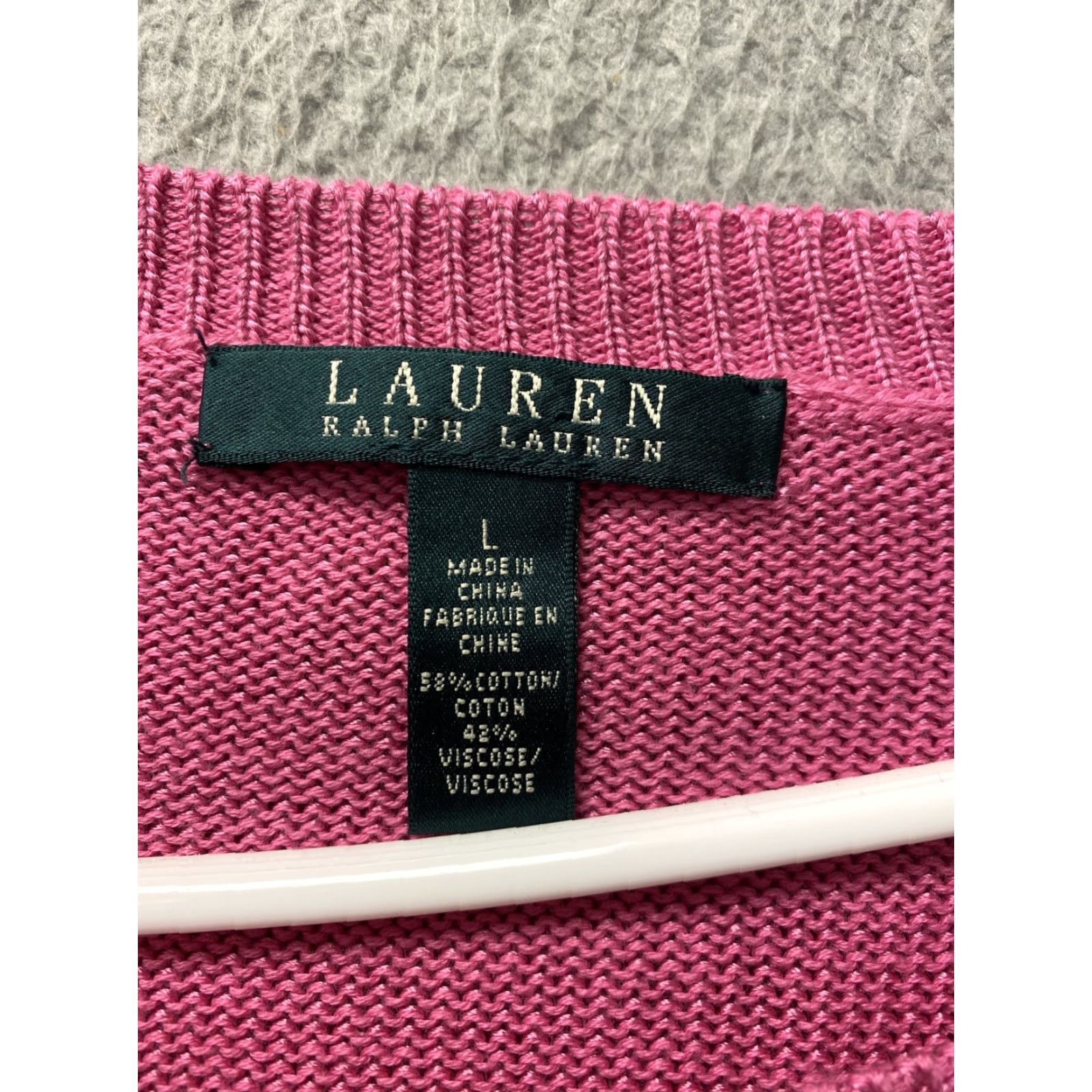 Ralph Lauren Lauren Ralph Lauren Sweater Women's Large Hot Pink Pullover 47-78 Size L / US 10 / IT 46 - 4 Thumbnail