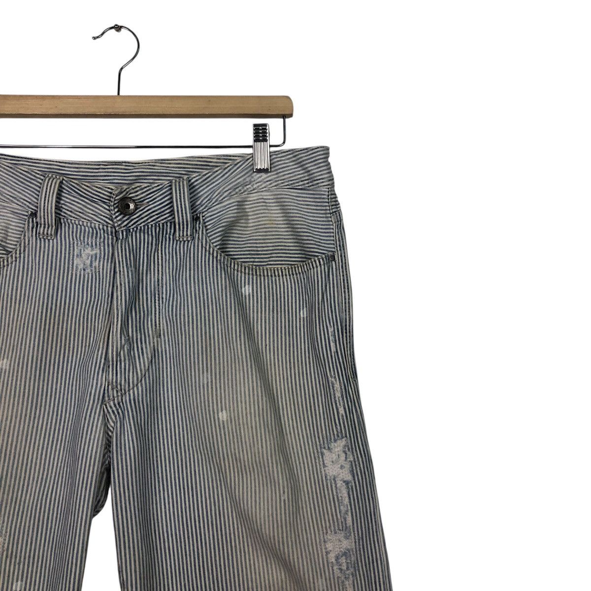 Diesel Black Gold Diesel Black Gold Vintage-Worn Railroad Stripe Denim Size 34" / US 12 / IT 48 - 7 Thumbnail