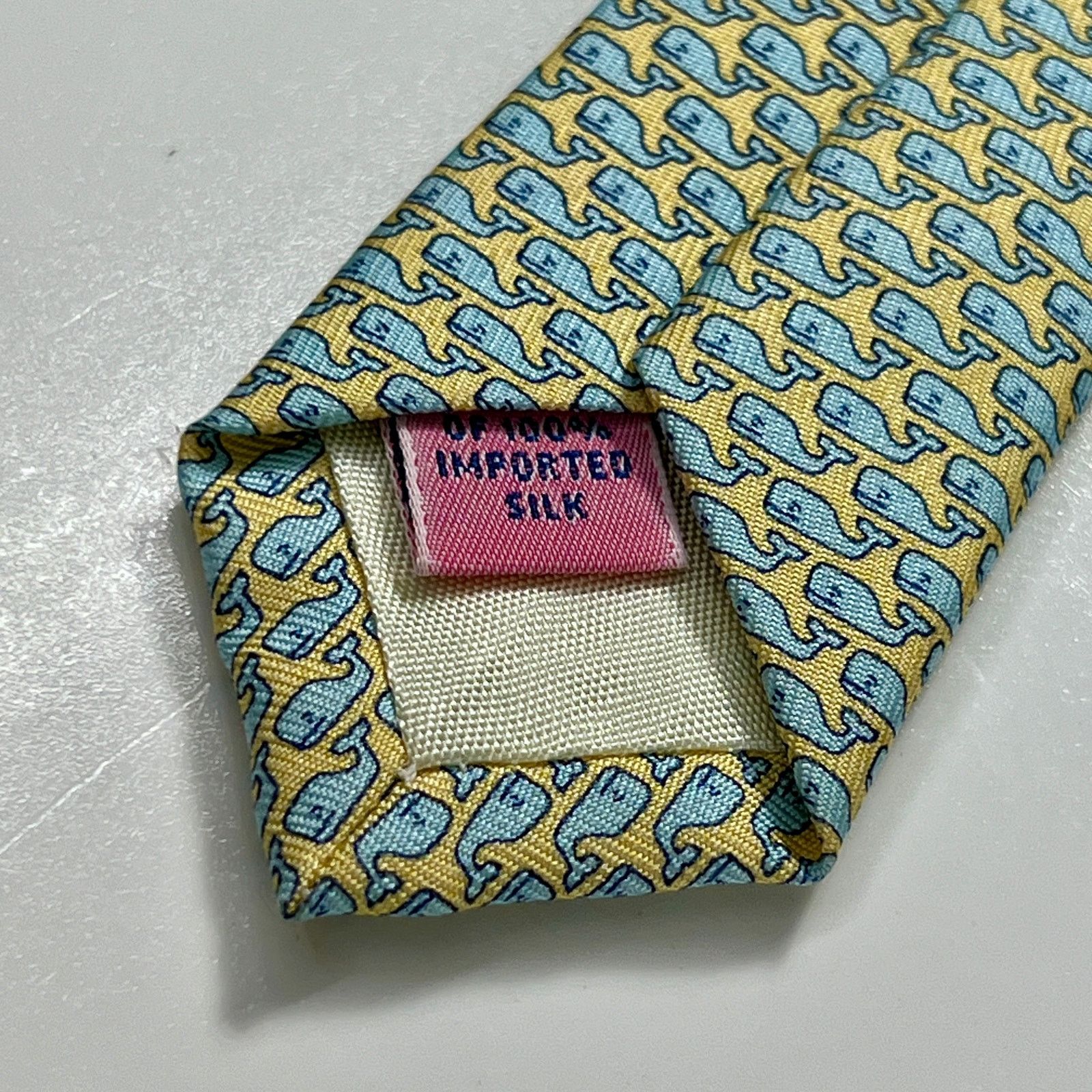 Vineyard Vines Vineyard Vines Men's Neck Tie Blue Yellow 100% Silk Necktie Size ONE SIZE - 7 Thumbnail