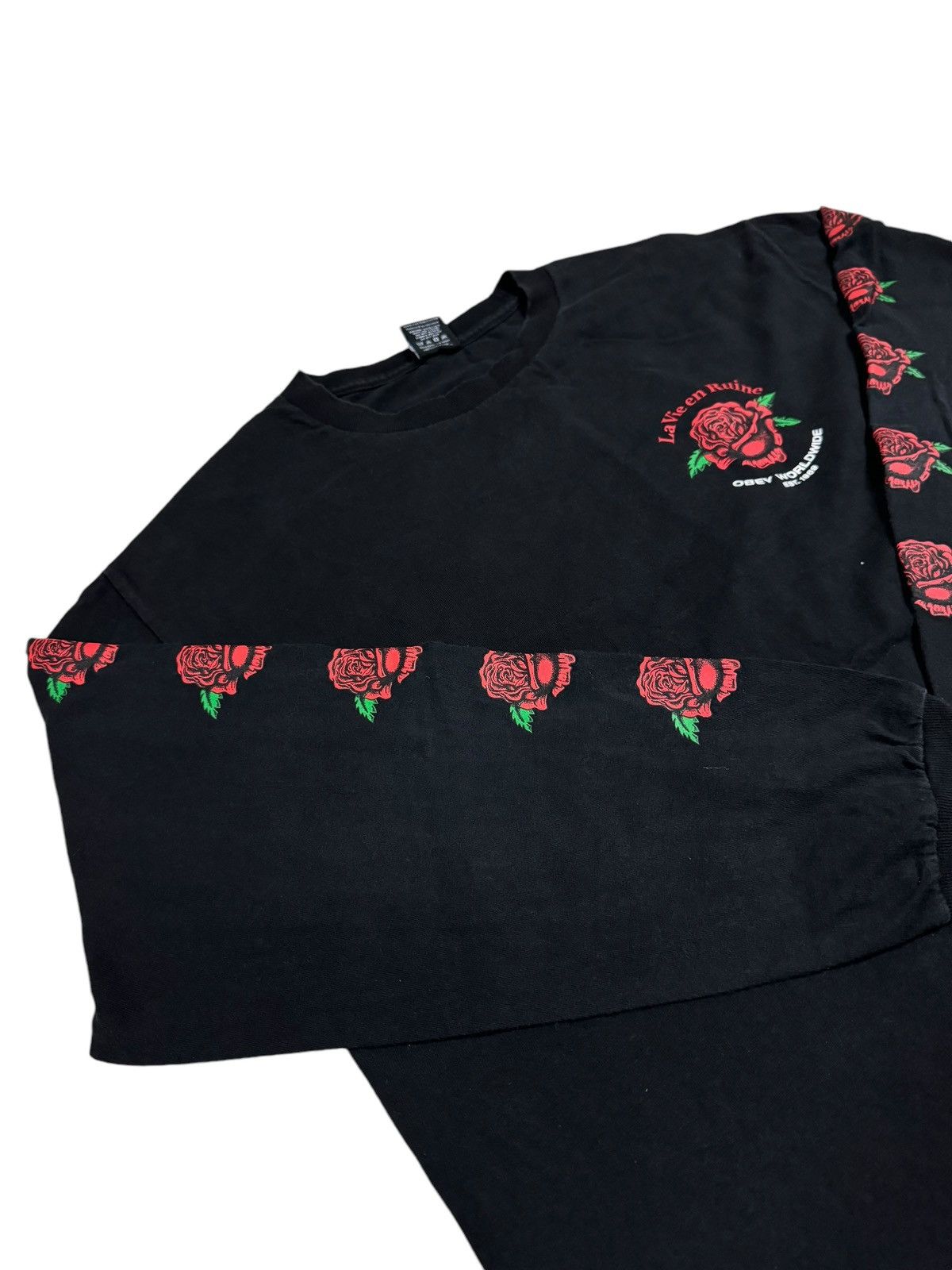 Japanese Brand × Obey Obey Big Rose Logo Long Sleeve Shirt Size US L / EU 52-54 / 3 - 3 Thumbnail