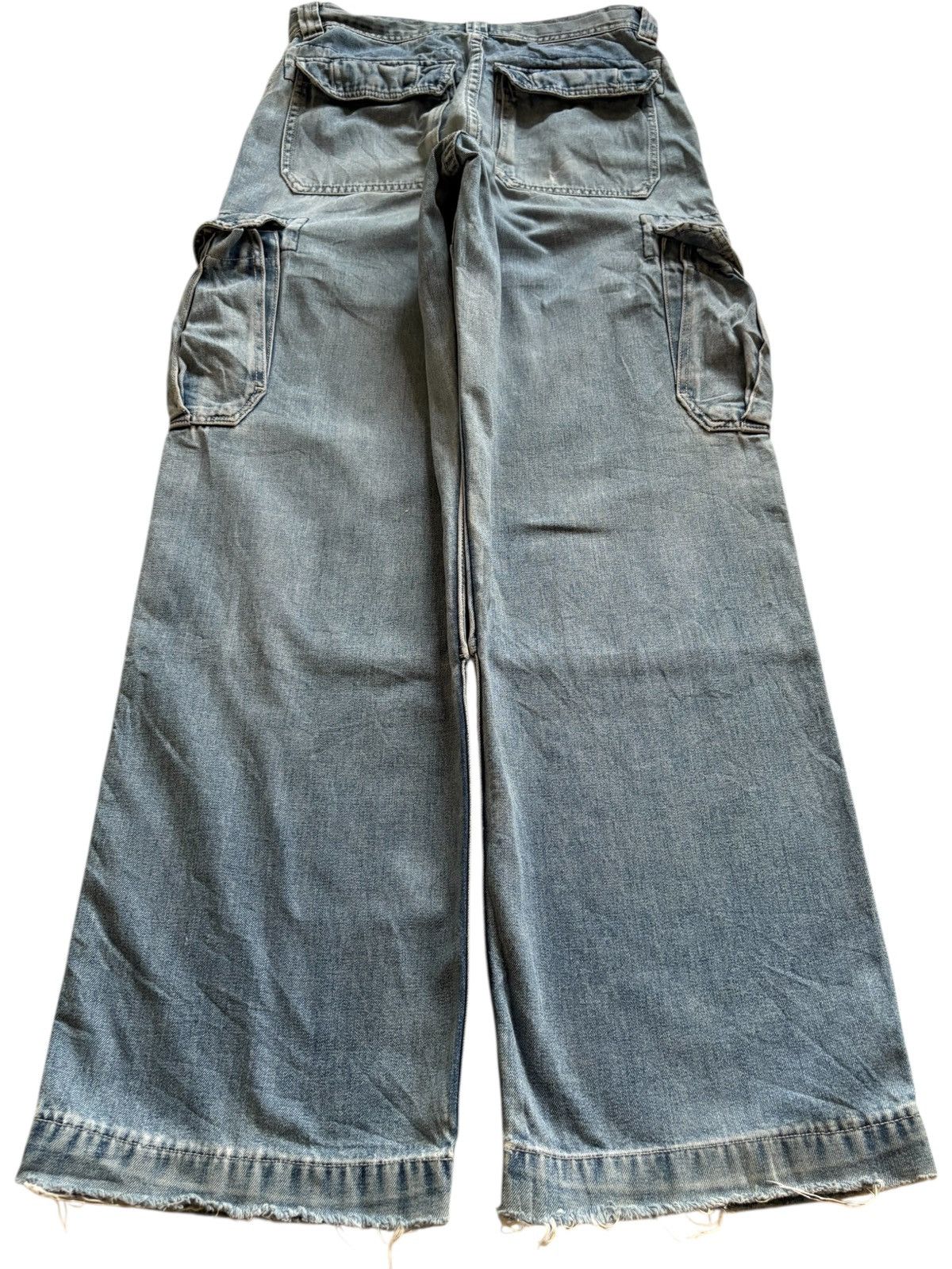 Gap Vintage Cargo GAP Blue Wash Distressed Loose Baggy Jeans Size US 28 / EU 44 - 2 Thumbnail
