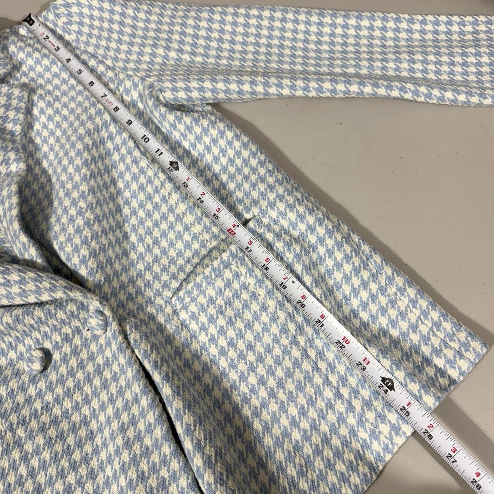 Vintage Gilli Blazer Houndstooth Double-Breasted Notch Lapel Blue Womens Size L Size L / US 10 / IT 46 - 2 Thumbnail