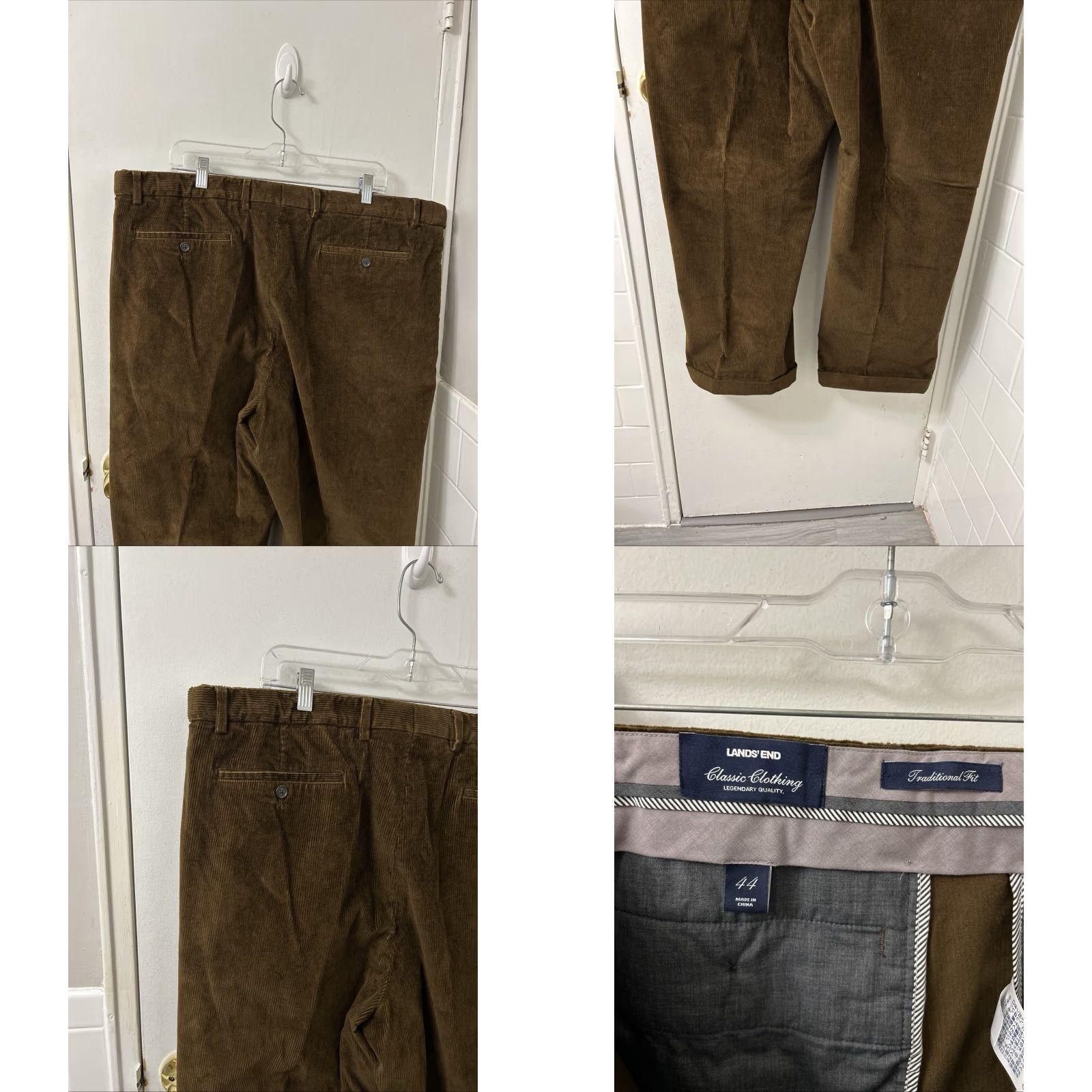 Lands' End Lands' End Corduroy Pants Mens 44x29 Brown Pleated Cuffed Traditional Fit YKK Pants Mens Size US 44 / EU 60 - 8 Thumbnail