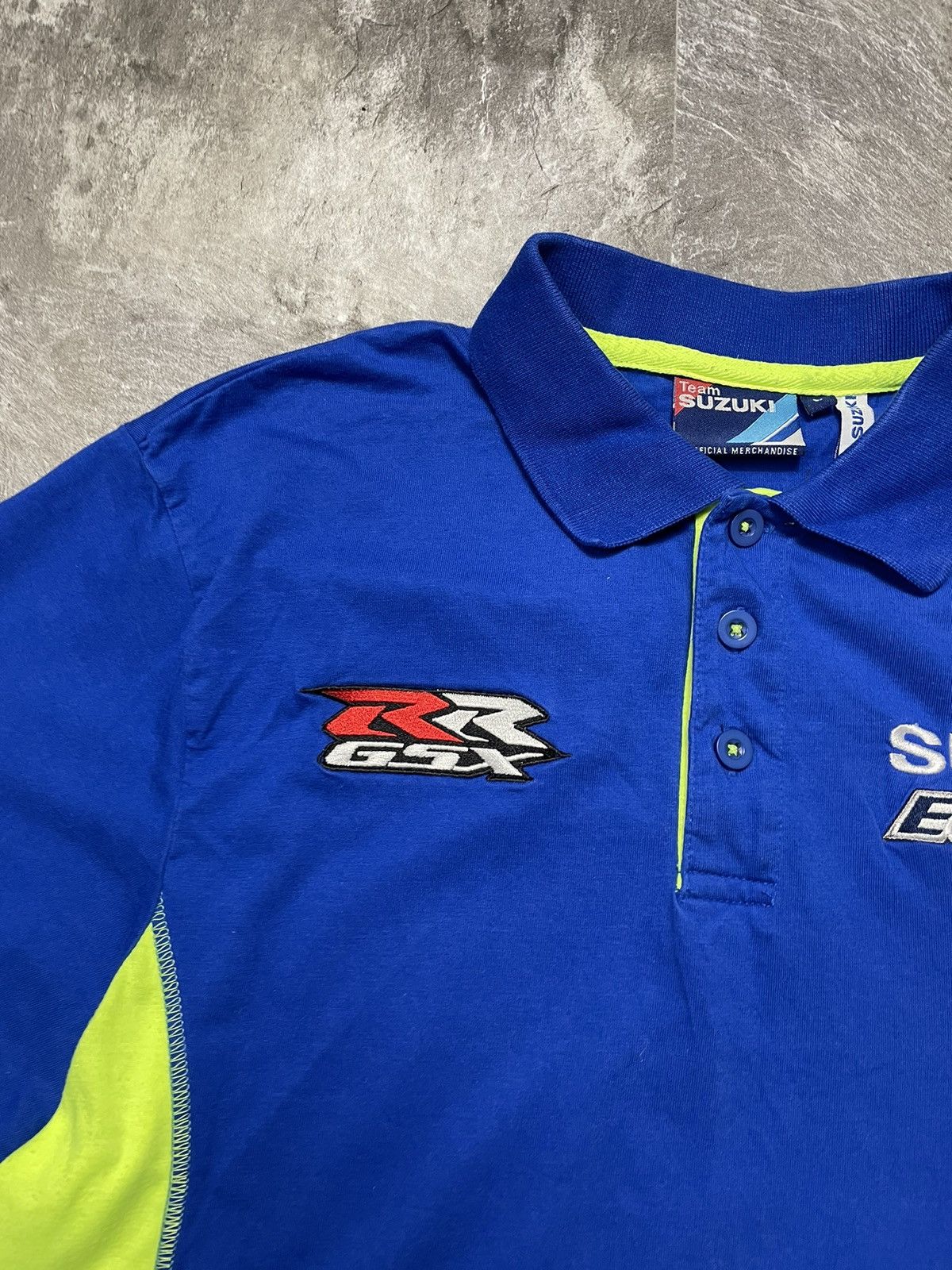 Vintage Vintage Y2K Suzuki Ecstar Racing Moto Gp Polo T Shirt Size US L / EU 52-54 / 3 - 4 Thumbnail