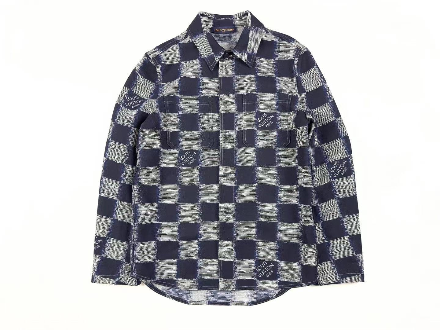 image of Louis Vuitton Damier Denim Jacket in Navy, Men's (Size Small)