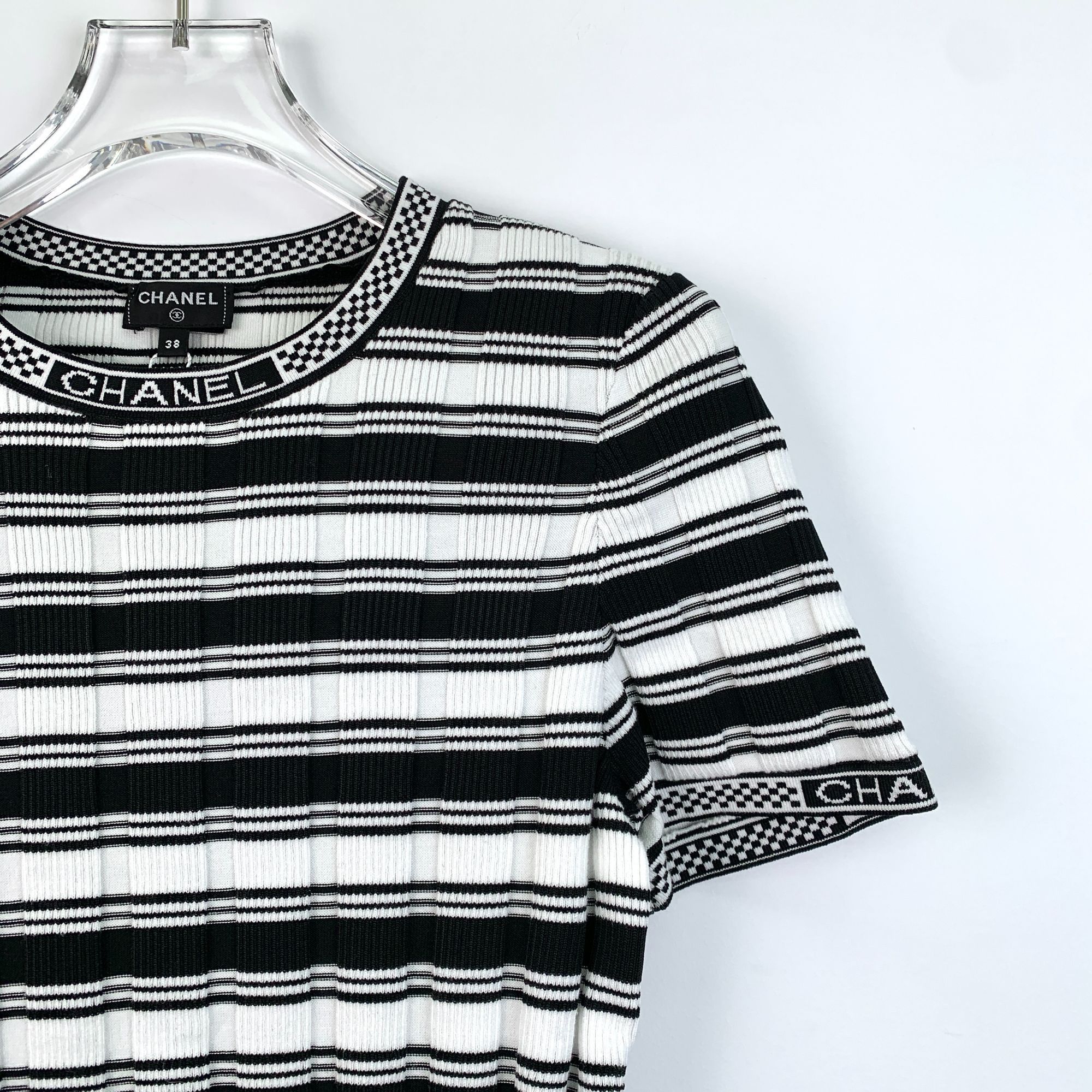 Chanel Chanel Colorblock Striped Cotton Knit Short-Sleeve Top (Size Size S / US 4 / IT 40 - 6 Thumbnail