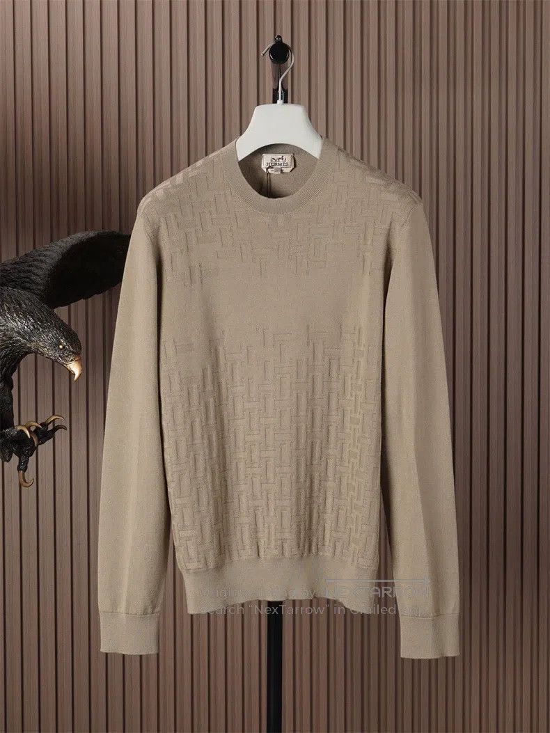 Hermes Fall/Winter Thick Sandstone Color Cashmere Sweater