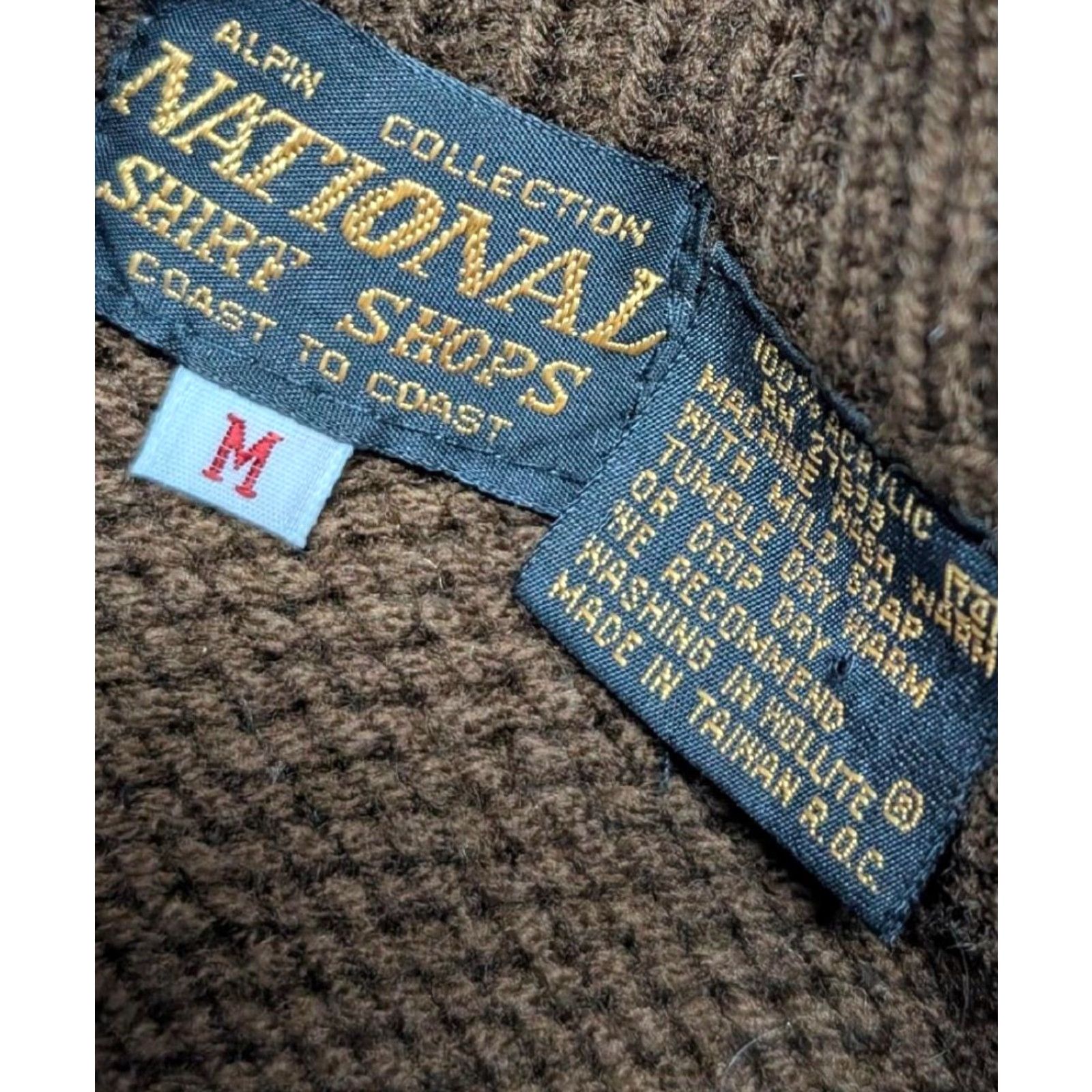 Vintage VINTAGE National Shirt Shops KNIT Sweater M Men Acrylic Crew Neck Brown 1970s Icelandic Ski Winter Holiday - Mens Size US M / EU 48-50 / 2 - 5 Thumbnail