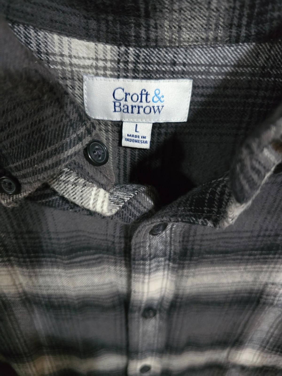 Croft & Barrow Croft & Barrow Black & White Flannel Button Down Top Size US L / EU 52-54 / 3 - 2 Thumbnail