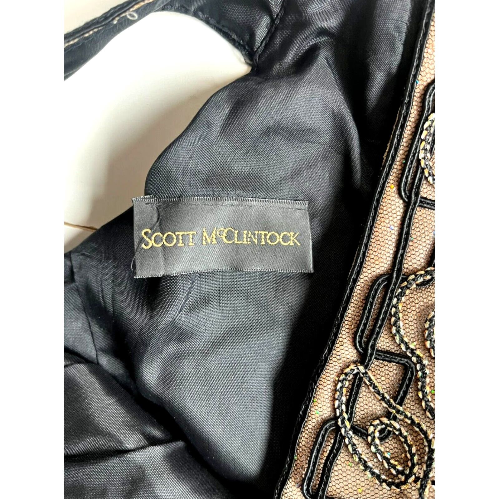 Vintage Scott McClintock Black Embroidered V-Neck Maxi Dress Medium Shirt Dress Women Vintage Long Tank Formal Size M / US 6-8 / IT 42-44 - 3 Thumbnail