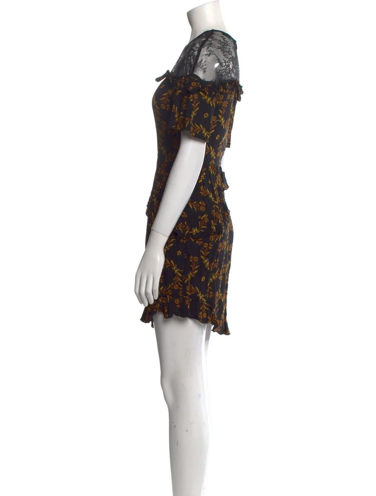 Sandro Sandro Lace Pattern Mini Dress Size: M Size M / US 6-8 / IT 42-44 - 2 Thumbnail