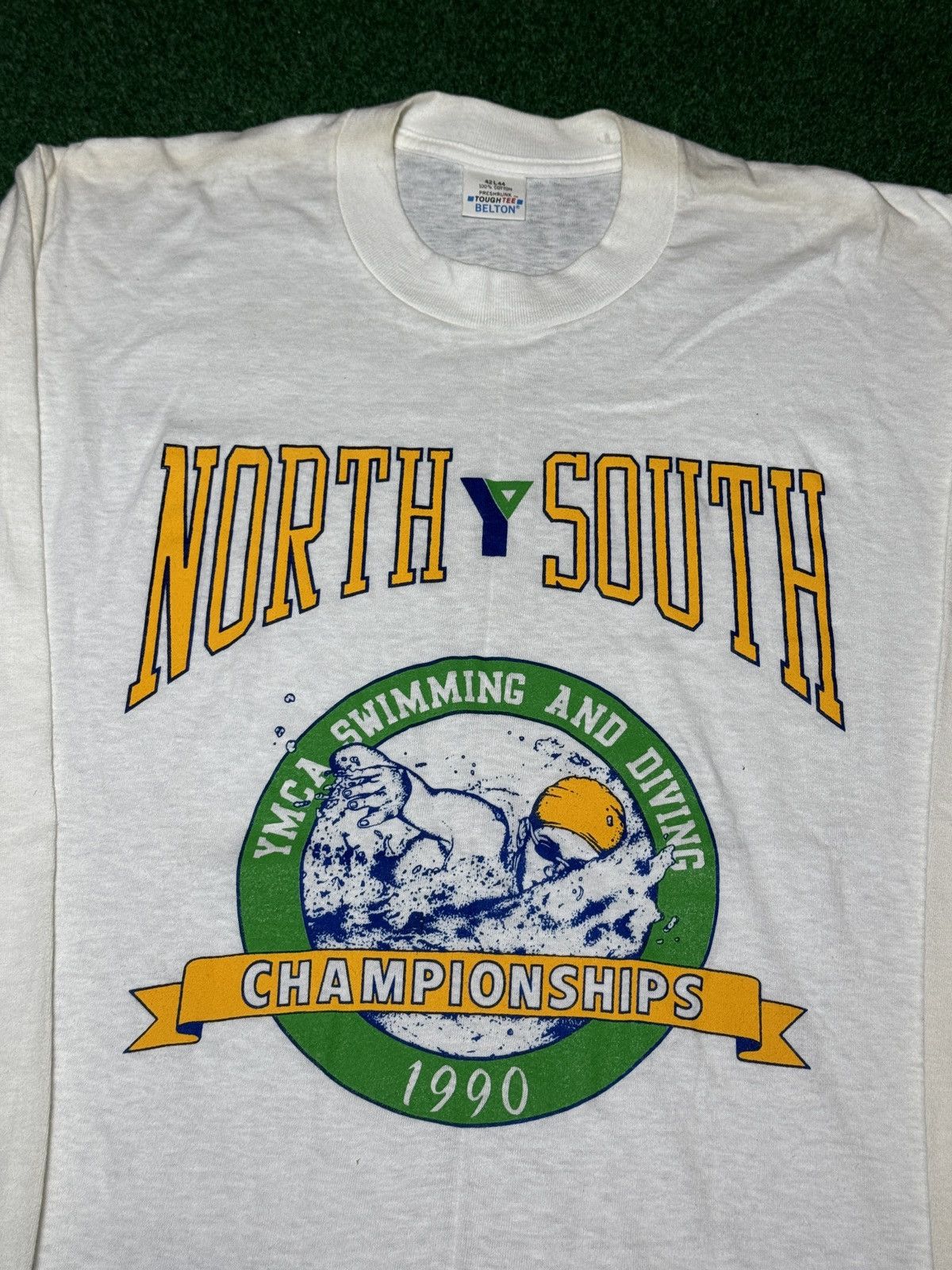 Vintage YMCA Swimming Diving Championship 90s Long Sleeve L T Shirt Size US L / EU 52-54 / 3 - 2 Thumbnail