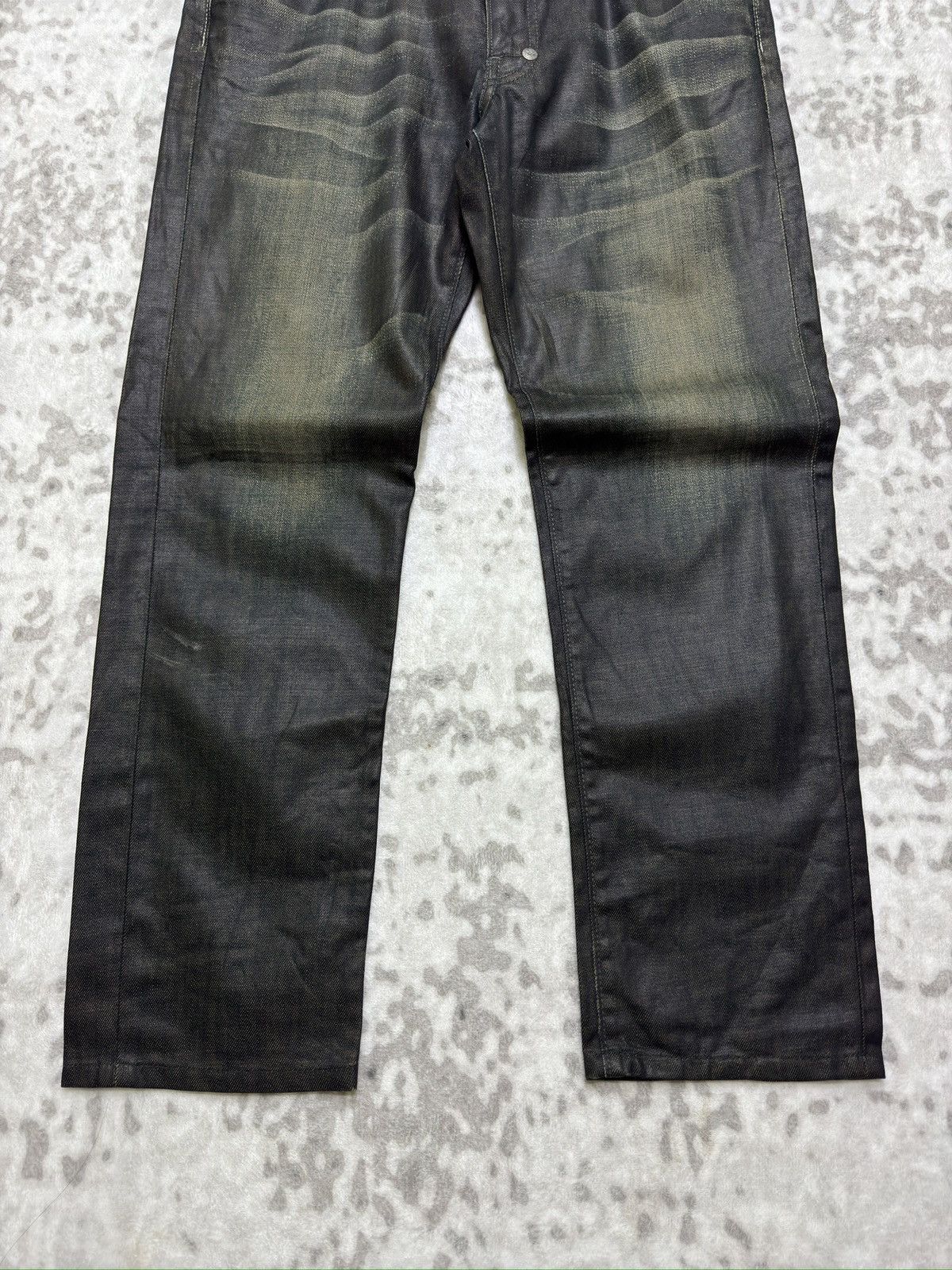 Vintage Back Number Vintage Waxed Washed Claw Marks Denim Japan Size US 34 / EU 50 - 6 Thumbnail