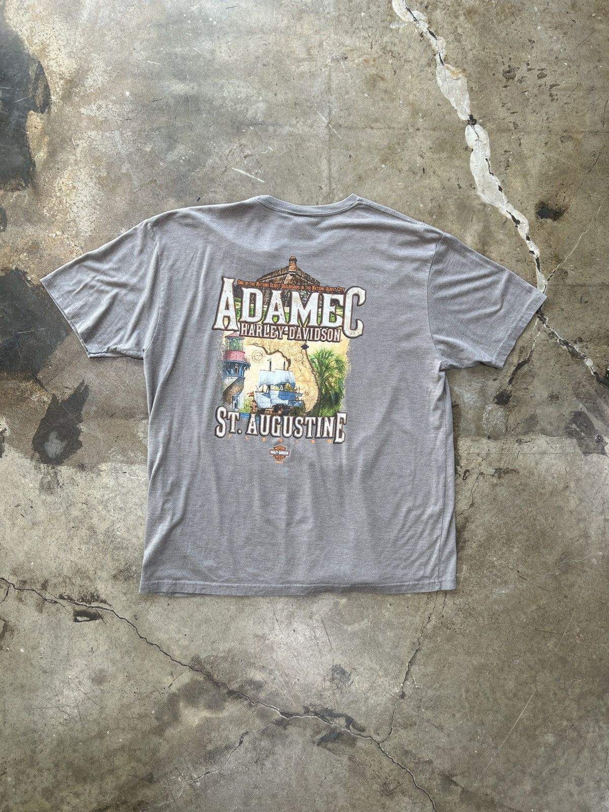Harley Davidson × Vintage Vintage Harley Davidson Map Florida Motorcycle Tee XXL Size US XXL / EU 58 / 5 - 2 Thumbnail