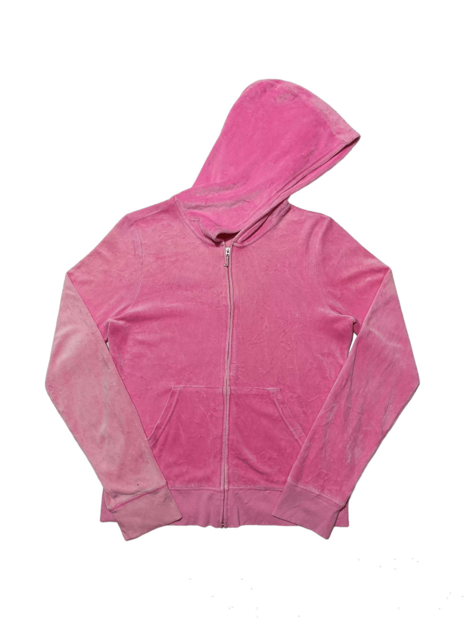 Juicy Couture Vintage JUICY COUTURE Pink Velvet Zipper Hoodie Size L / US 10 / IT 46 - 2 Thumbnail