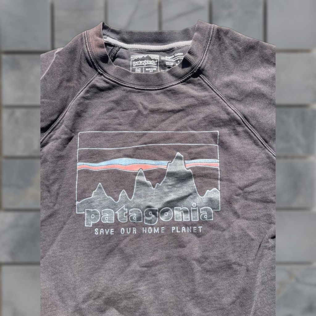 Patagonia Patagonia Sweatshirt Black Solid Logo M Spell-Out Outdoor Hike Camp STAINed Mens Regular Size M Knit-Chunky All Seasons Long Sleeve Size US M / EU 48-50 / 2 - 1 Thumbnail