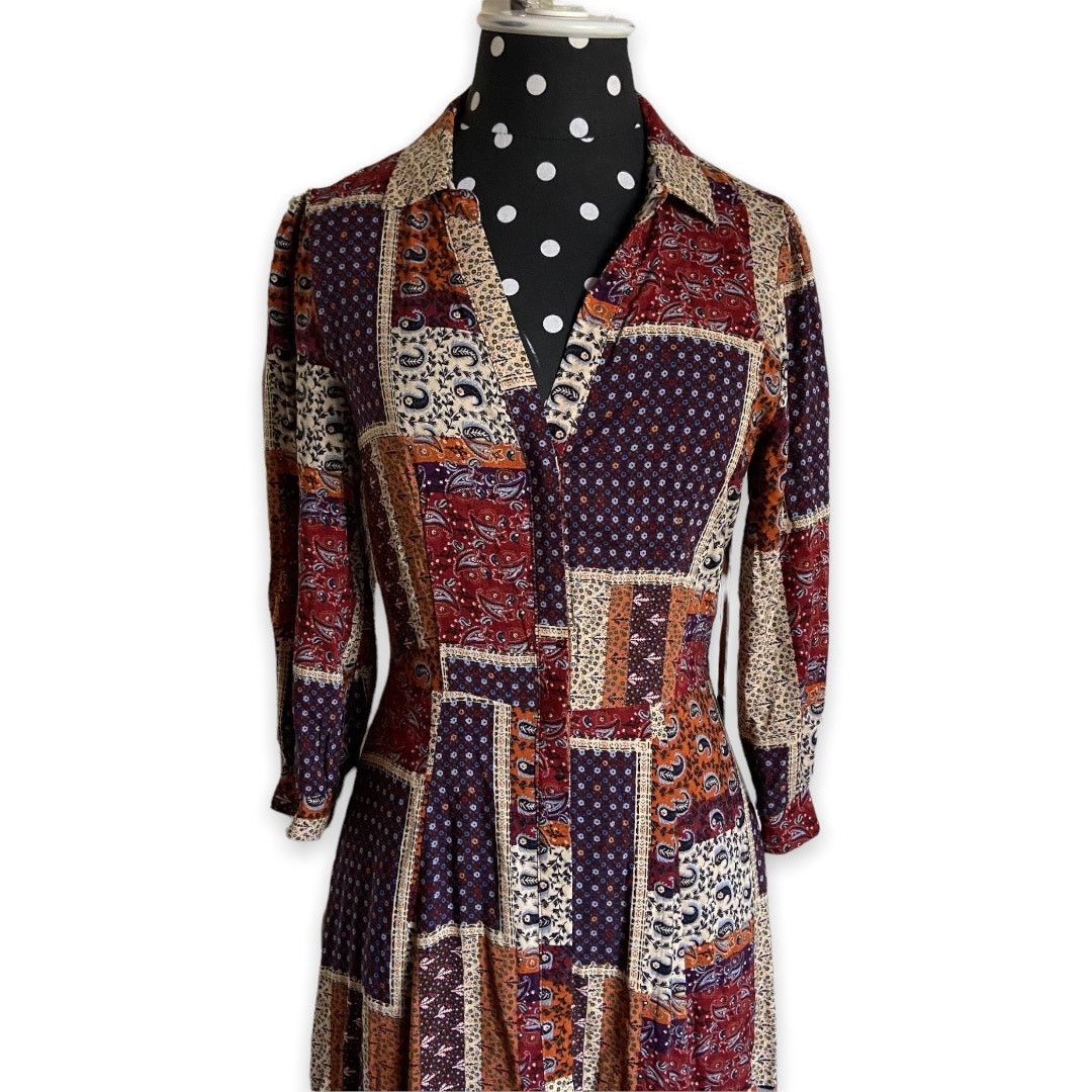 Other Skies are Blue Buttonfront Patchwork Maxi Dress Prairie XS Size XS / US 0-2 / IT 36-38 - 3 Thumbnail