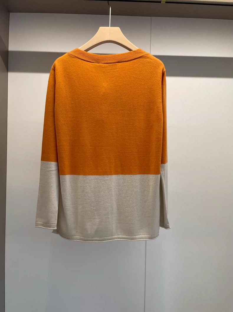 Loro Piana LORO PIANA Orange patchwork cashmere sweater Size M / US 6-8 / IT 42-44 - 2 Thumbnail