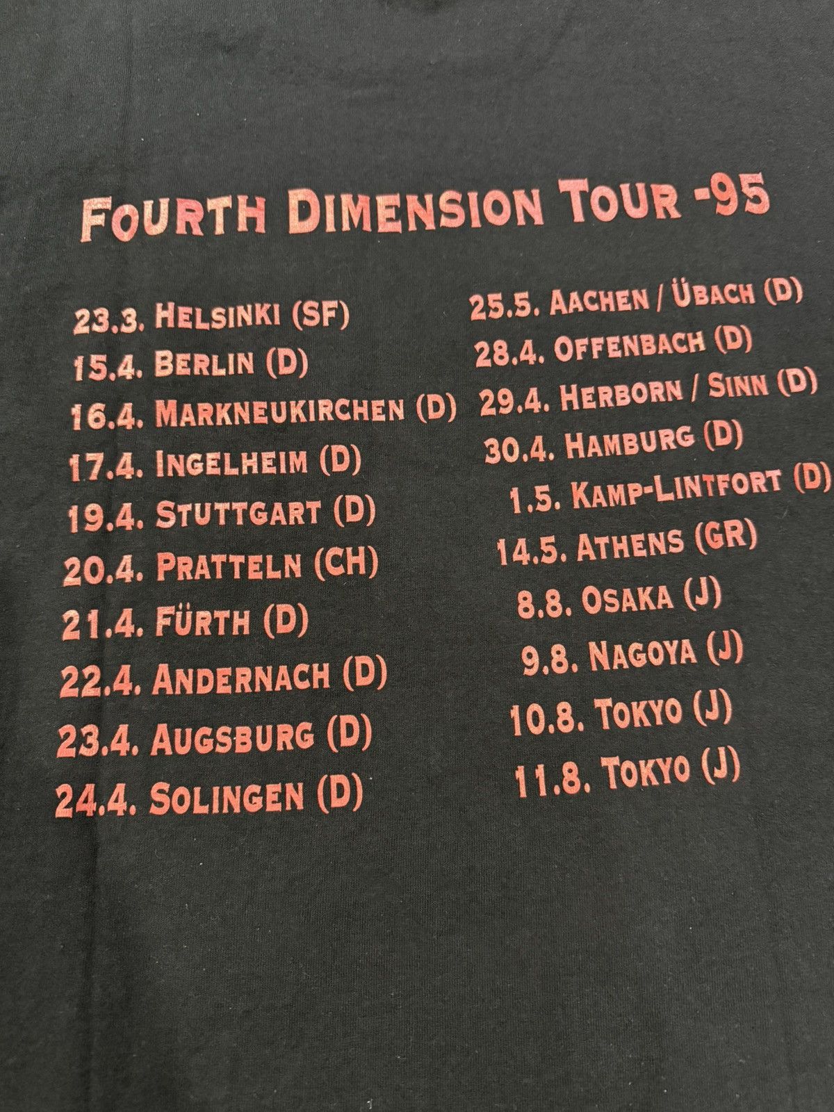 Band Tees × Vintage vintage stratovarius fourth dimension tour tshirt 1995 Size US L / EU 52-54 / 3 - 5 Thumbnail