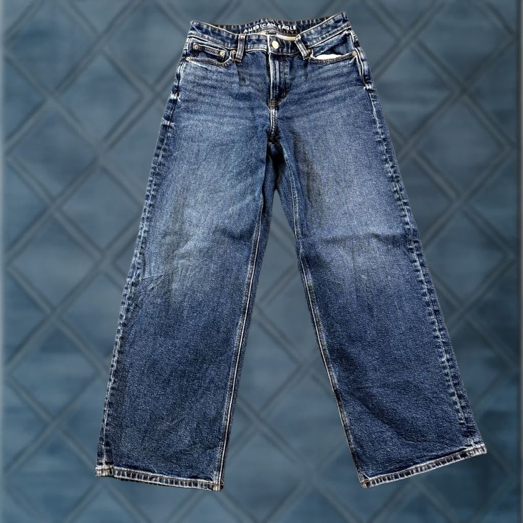 American Eagle Outfitters American Eagle Outfitters Jeans Womens 0 Blue Denim Medium Wash Wide Leg Whisker Size 25" / US 0 / IT 36 - 1 Thumbnail