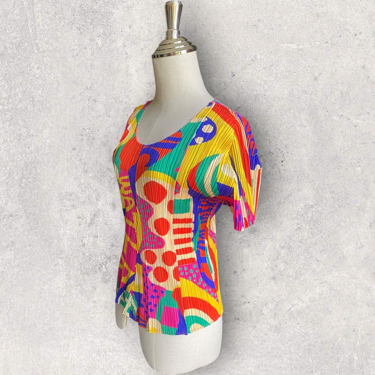 Issey Miyake Pleats Pleases Cut And Sew Abstract Blouse Size M / US 6-8 / IT 42-44 - 3 Thumbnail
