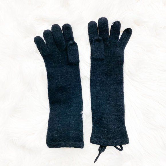 Sutton Studio Sutton Studio Cashmere Lace Up Long Gloves & Ivory Button Co Size ONE SIZE - 2 Thumbnail