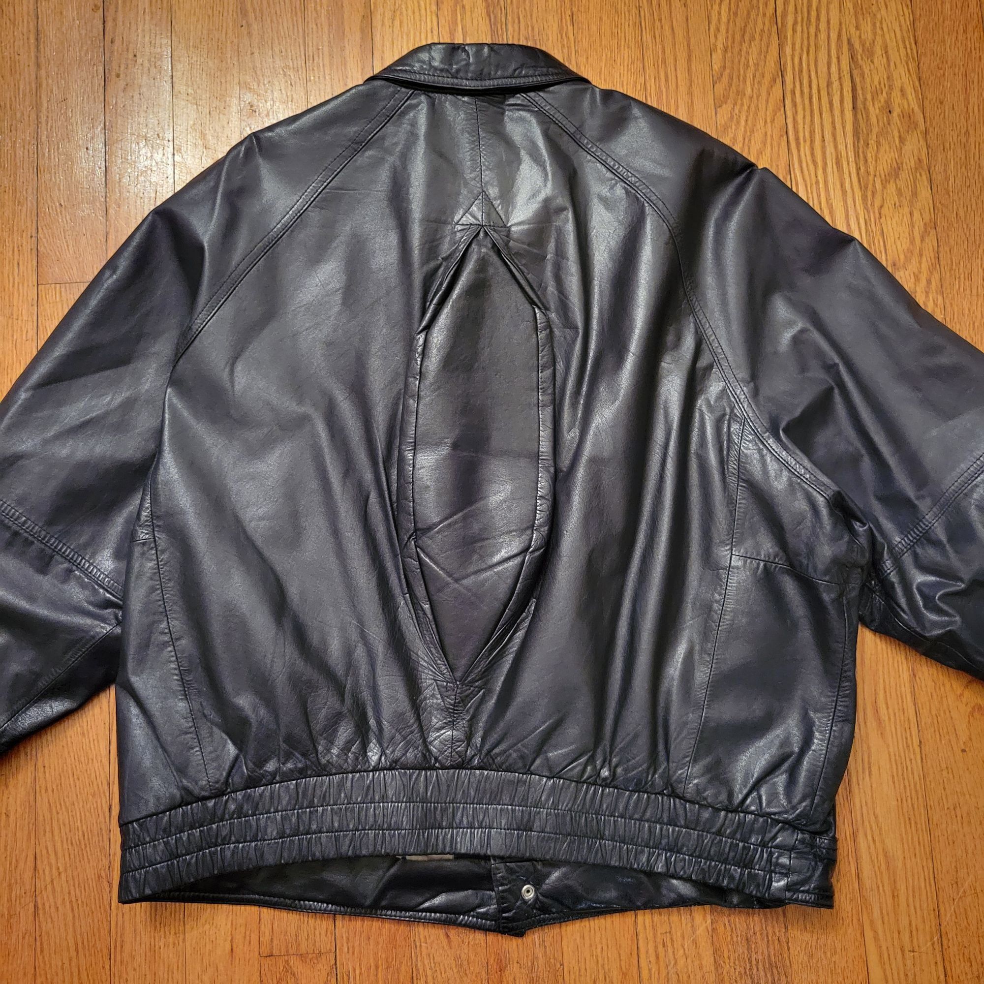 Remy Remy Black Leather Bomber Jacket 46 Korea Aviator 90s Y2K Size US XXL / EU 58 / 5 - 4 Thumbnail