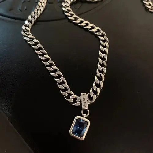 Jewelry Hikaru x Koga Stainless Steel Square Blue Necklace Size ONE SIZE - 8 Thumbnail