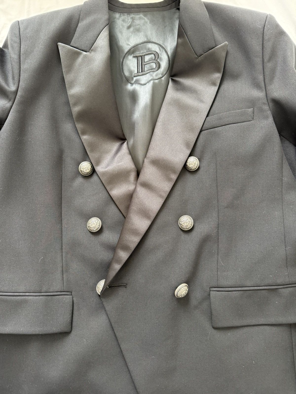 Balmain BALMAIN Double-breasted satin-lapel jacket Size 50R - 4 Thumbnail