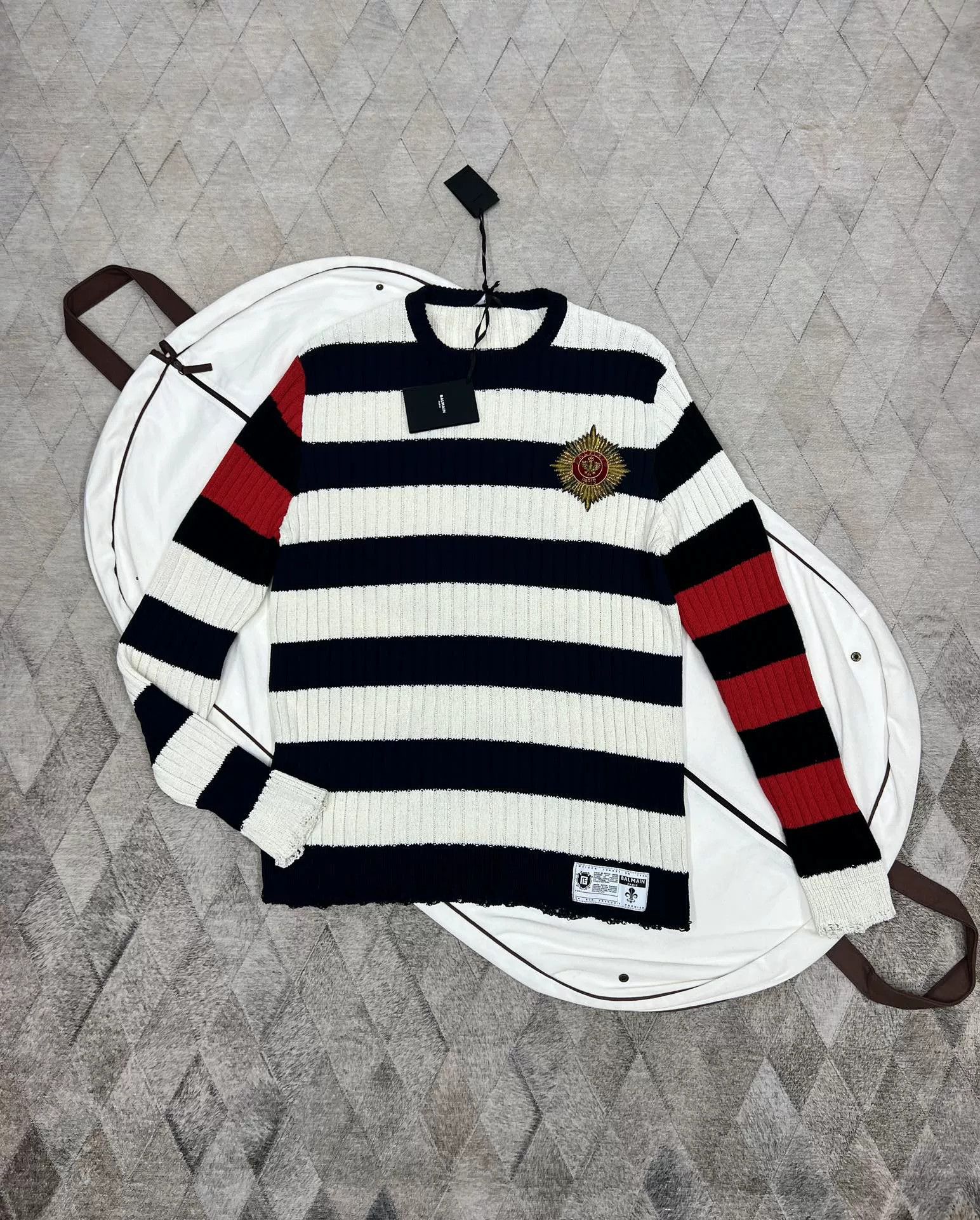 Balmain Balmain Heavy Destruction Wool Sweater Size US L / EU 52-54 / 3 - 1 Thumbnail