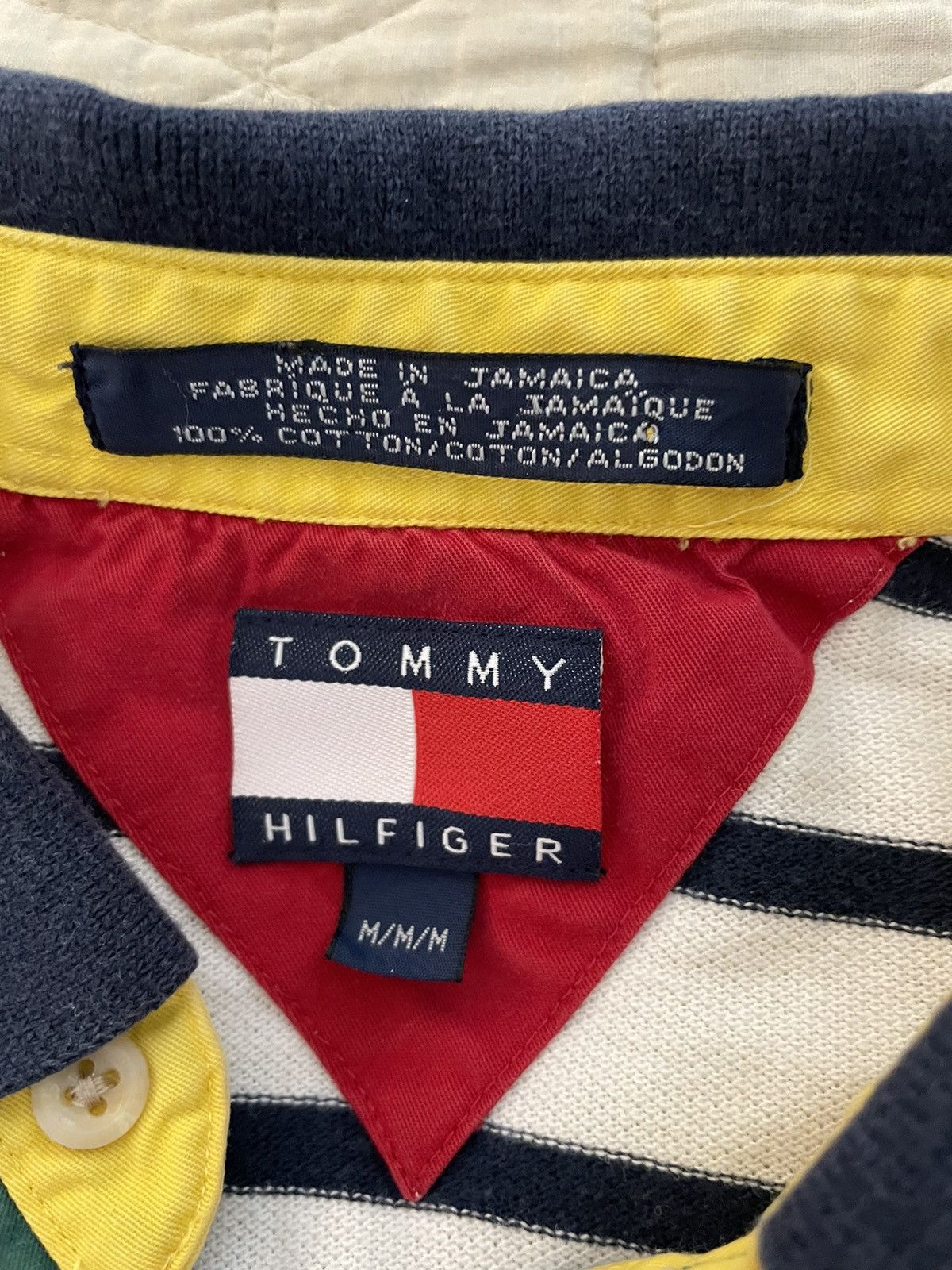 Tommy Hilfiger × Vintage Vintage Fun Stripe Pique Knit Polo Size US M / EU 48-50 / 2 - 6 Thumbnail