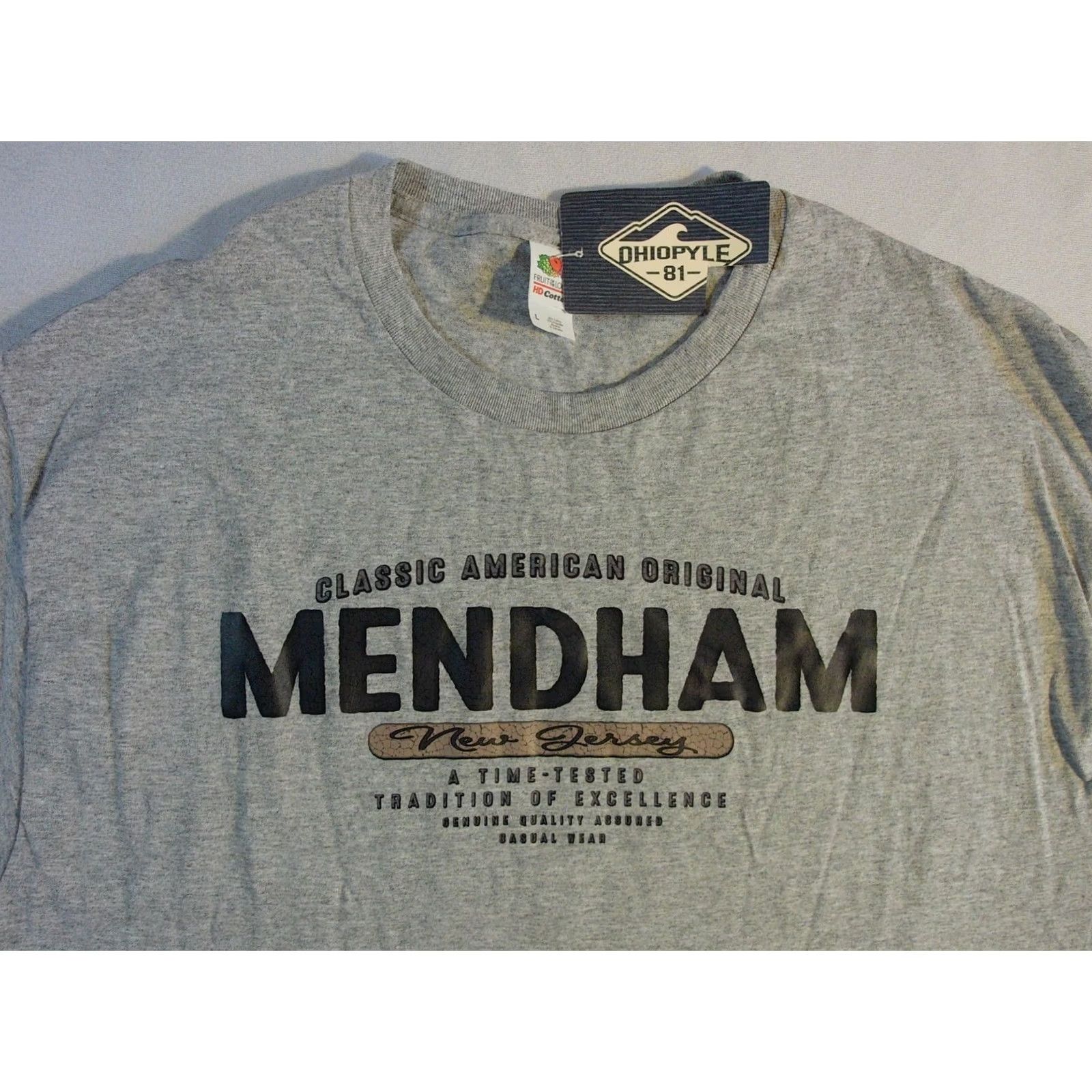 Fruit Of The Loom MENDHAM NEW JERSEY Graphic T-Shirt Mens Large Fruit of the Loom Gray 90% Cotton 10% Polyester Shirt Regular Fit Size US L / EU 52-54 / 3 - 3 Thumbnail