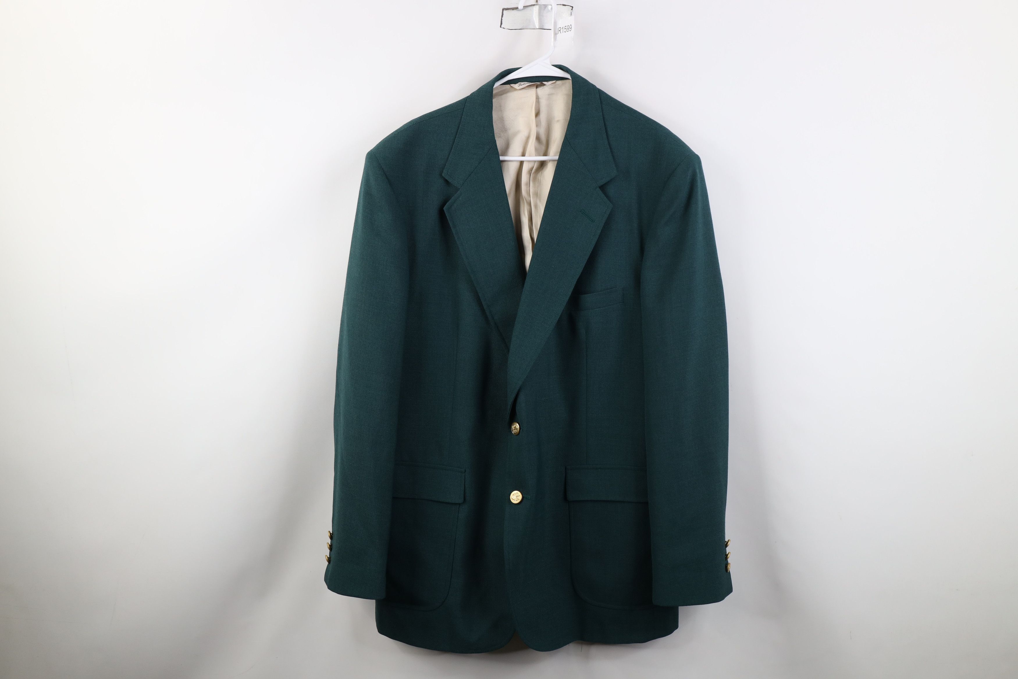 Vintage Vintage 90s Worsted Wool Suit Coat Blazer Jacket Green Size US XXL / EU 58 / 5 - 1 Thumbnail