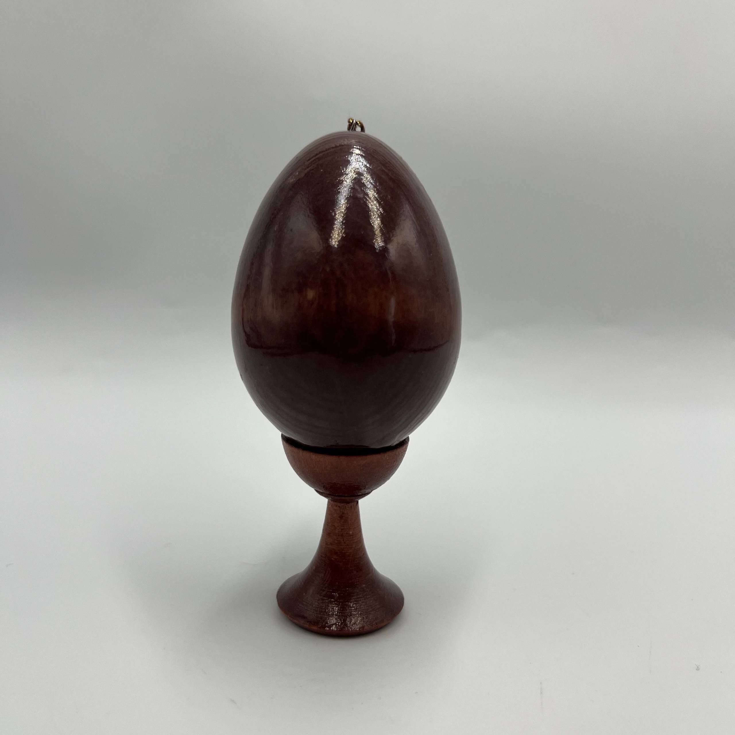 Vintage Vintage Wooden Christian Egg Icon Virgin Mary Hand-Painted Size ONE SIZE - 6 Thumbnail