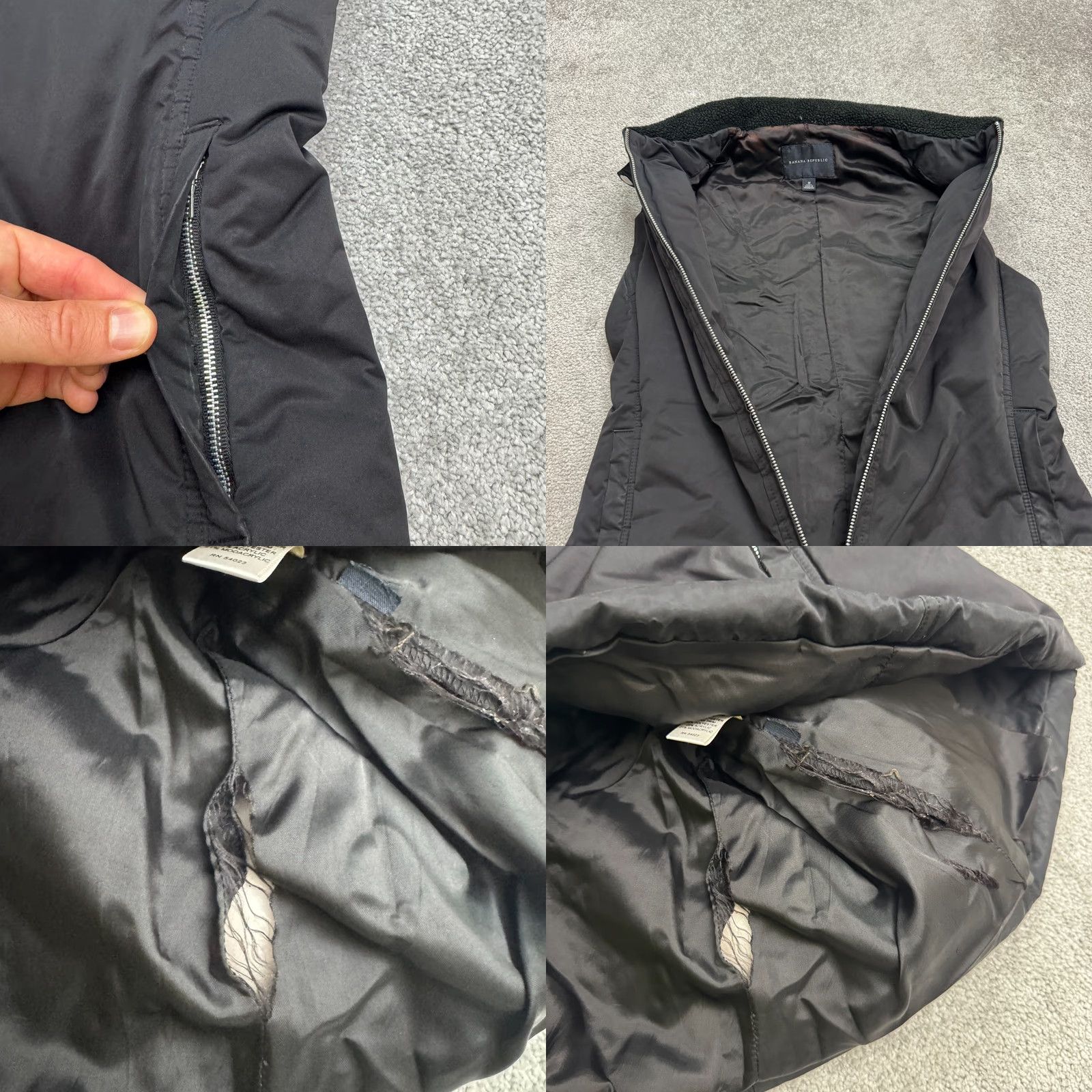 Banana Republic VINTAGE Banana Republic Sherpa Trim Vest Jacket Womens Medium Black Full Zip Outdoor Size M / US 6-8 / IT 42-44 - 8 Thumbnail