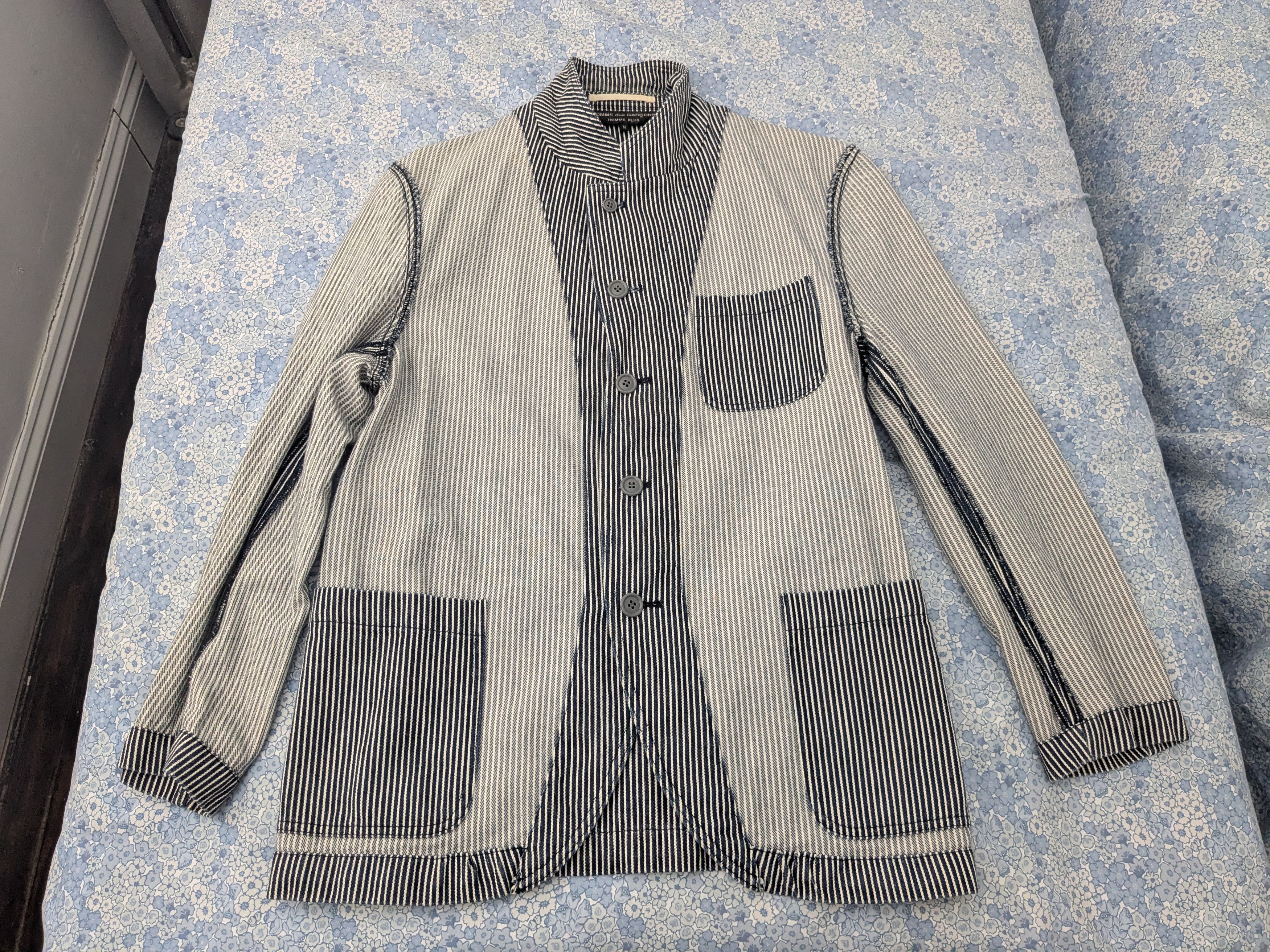 Comme des Garcons *RARE* 2001 Comme Des Garcons Homme Plus Stripe Jacket Size US M / EU 48-50 / 2 - 9 Thumbnail