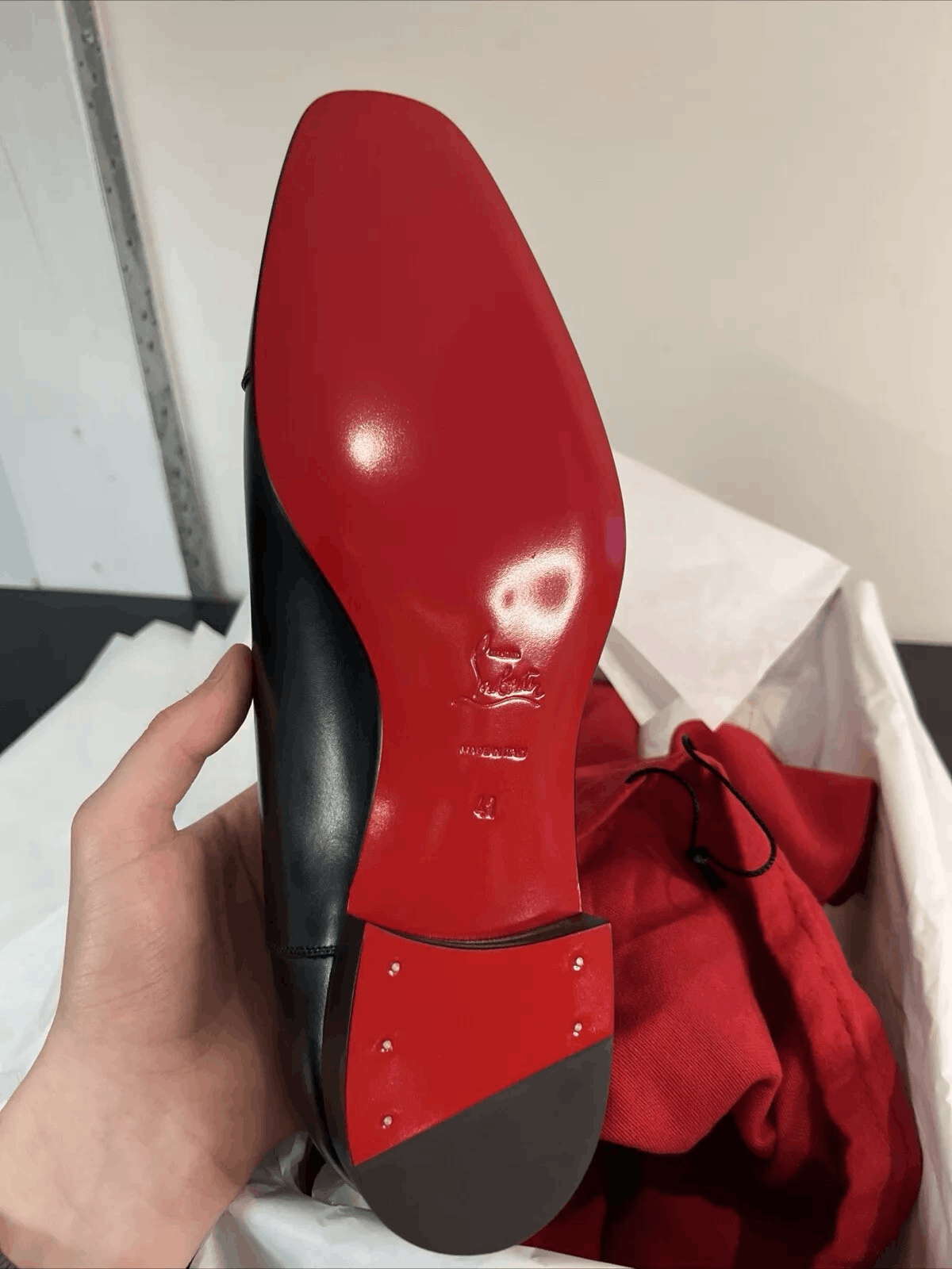 Christian Louboutin Christian Louboutin Greggo Black Leather Slip On EU 41 Size US 8 / EU 41 - 6 Thumbnail