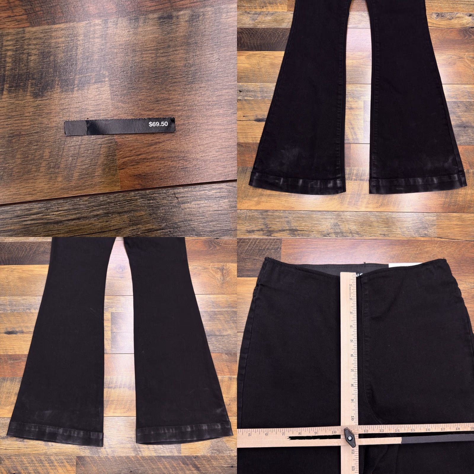 Vintage INC Flare Jeans Womens 6 Black High Rise Stretch Pull On New Size 28" / US 6 / IT 42 - 9 Thumbnail