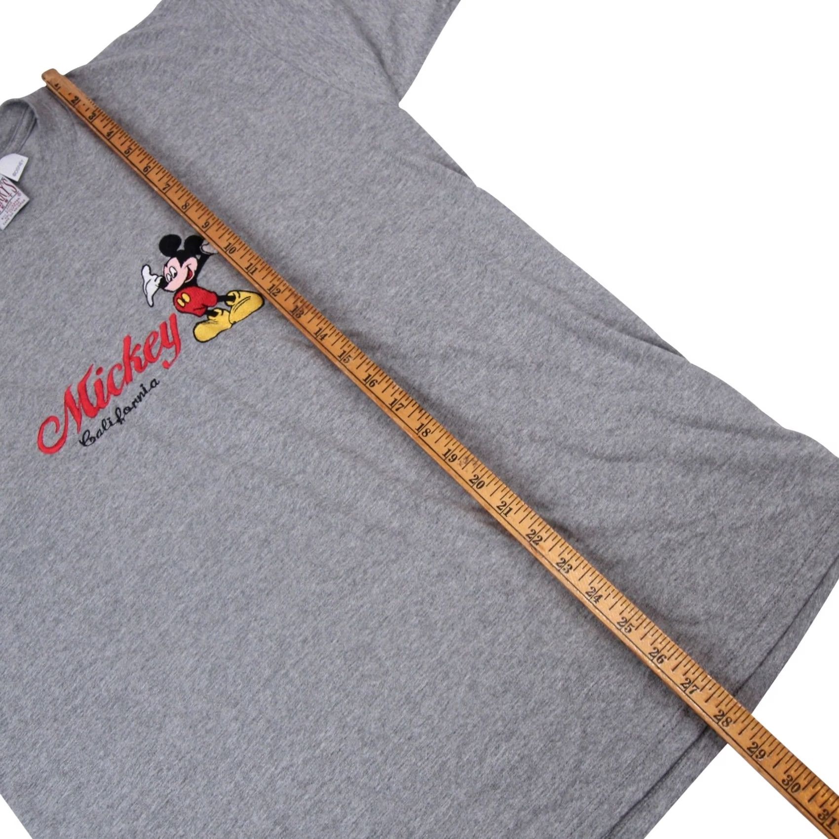 Disney VINTAGE Disney Mickey Mouse Mens Large Spellout Embroidered T Shirt Gray Size US L / EU 52-54 / 3 - 6 Thumbnail