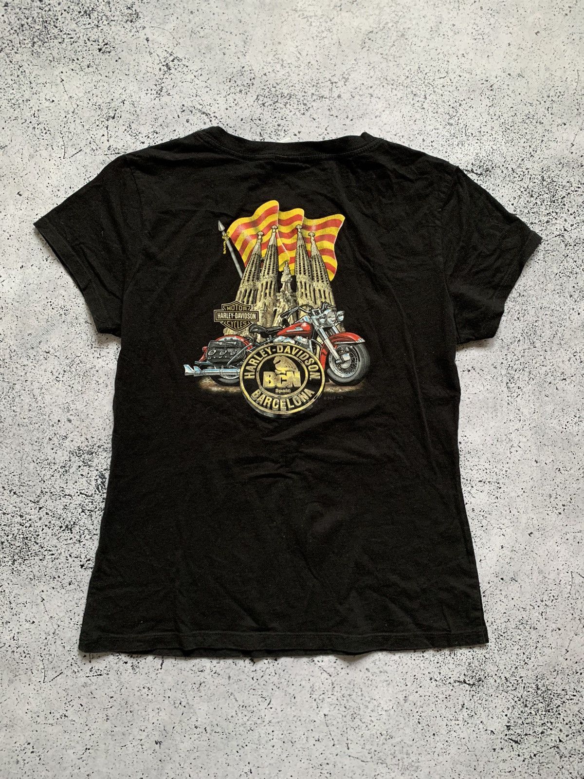 Harley Davidson × Vintage Vintage Harley Davidson Barcelona 2015 Tee Women’s T-Shirt Size US S / EU 44-46 / 1 - 2 Thumbnail