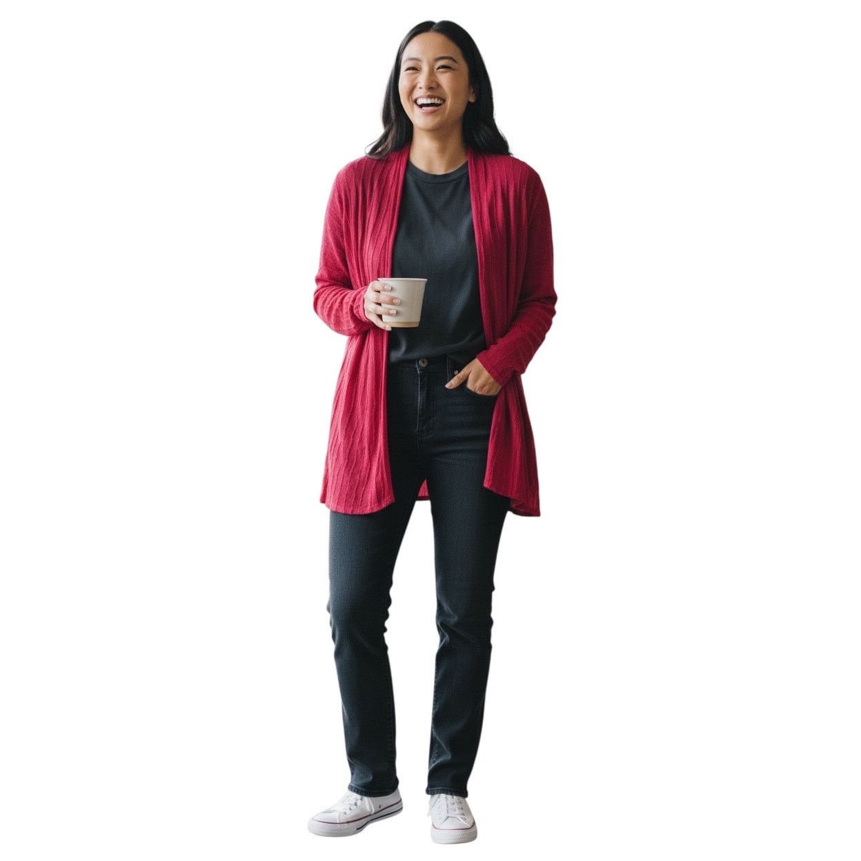 CHILDS Chico’s Cheryl linen cardigan jacket in California raspberry Size L / US 10 / IT 46 - 1 Thumbnail