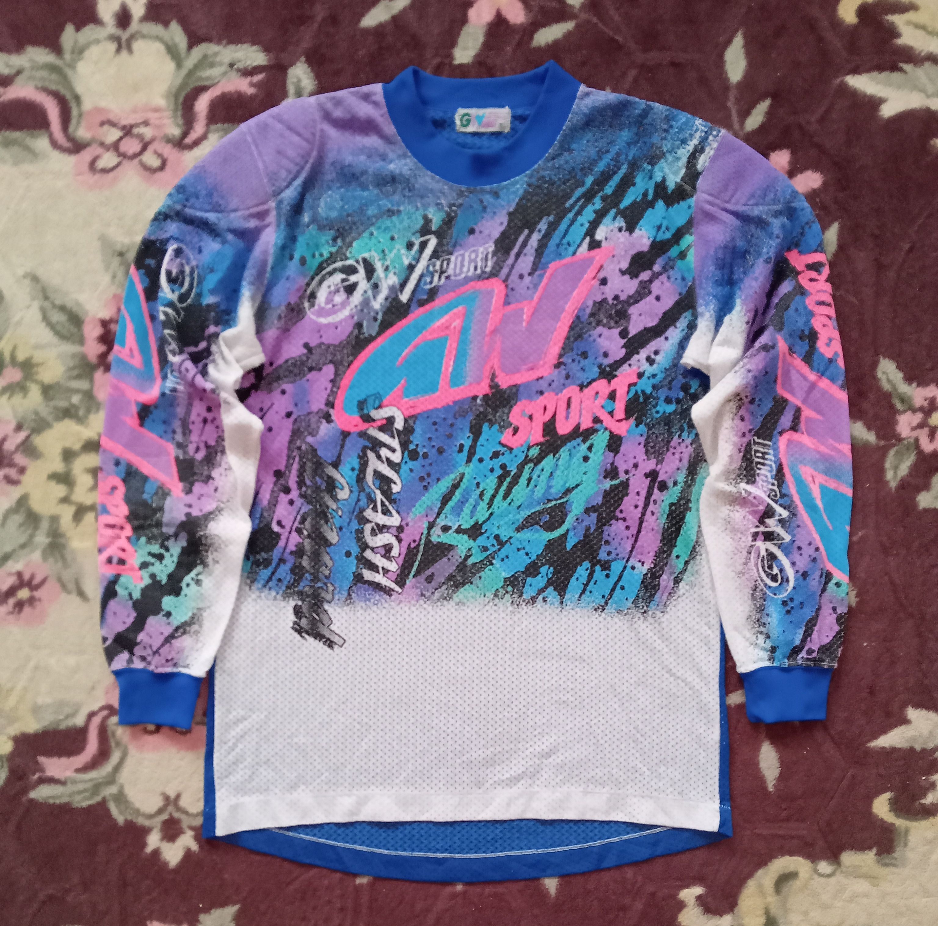 Japanese Brand GW Sport Racing Vintage Mesh Shirt Size US M / EU 48-50 / 2 - 1 Thumbnail