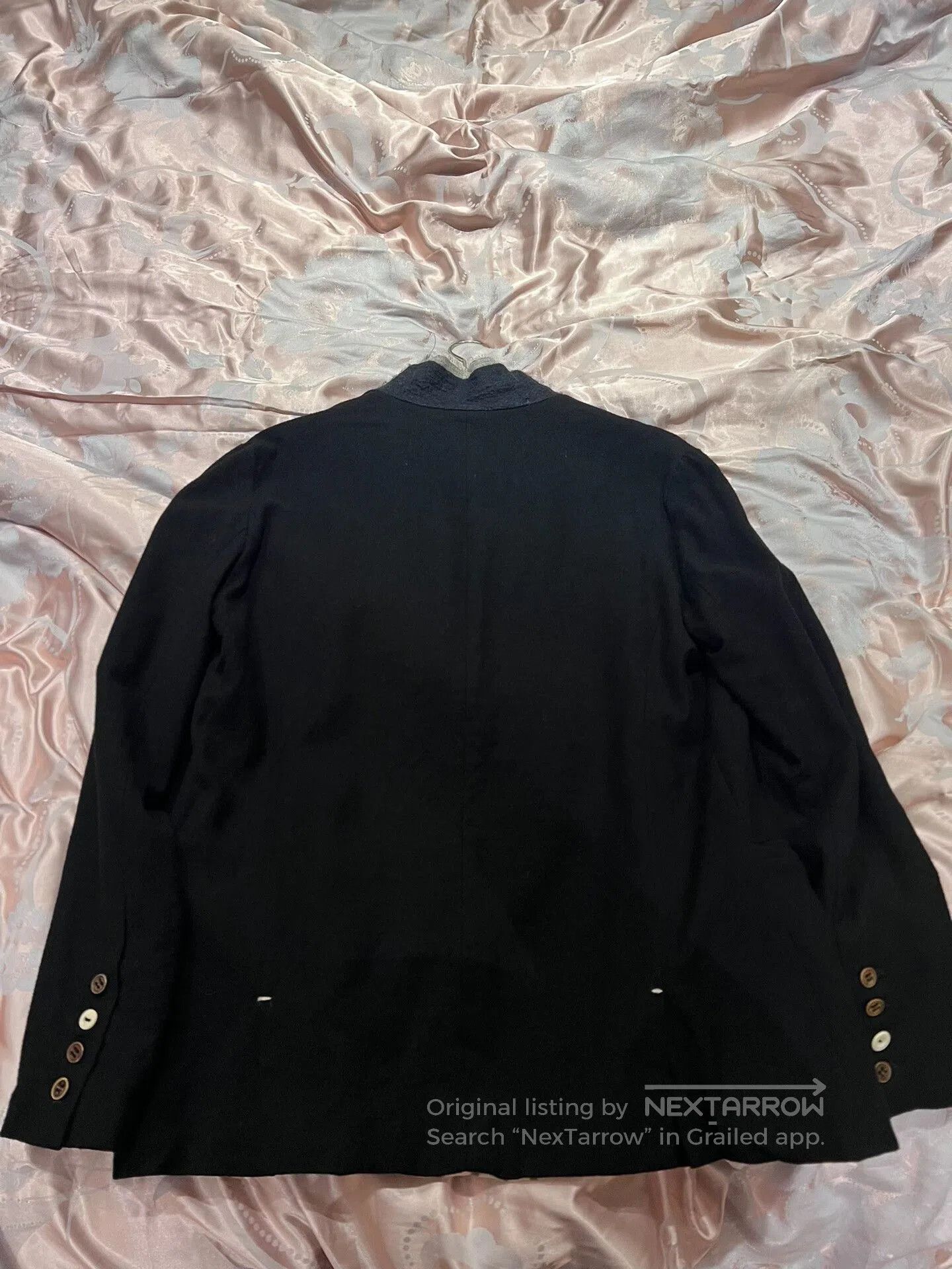 Archivio J.M. Ribot black ribbed coat with silk lining. Size US M / EU 48-50 / 2 - 6 Thumbnail